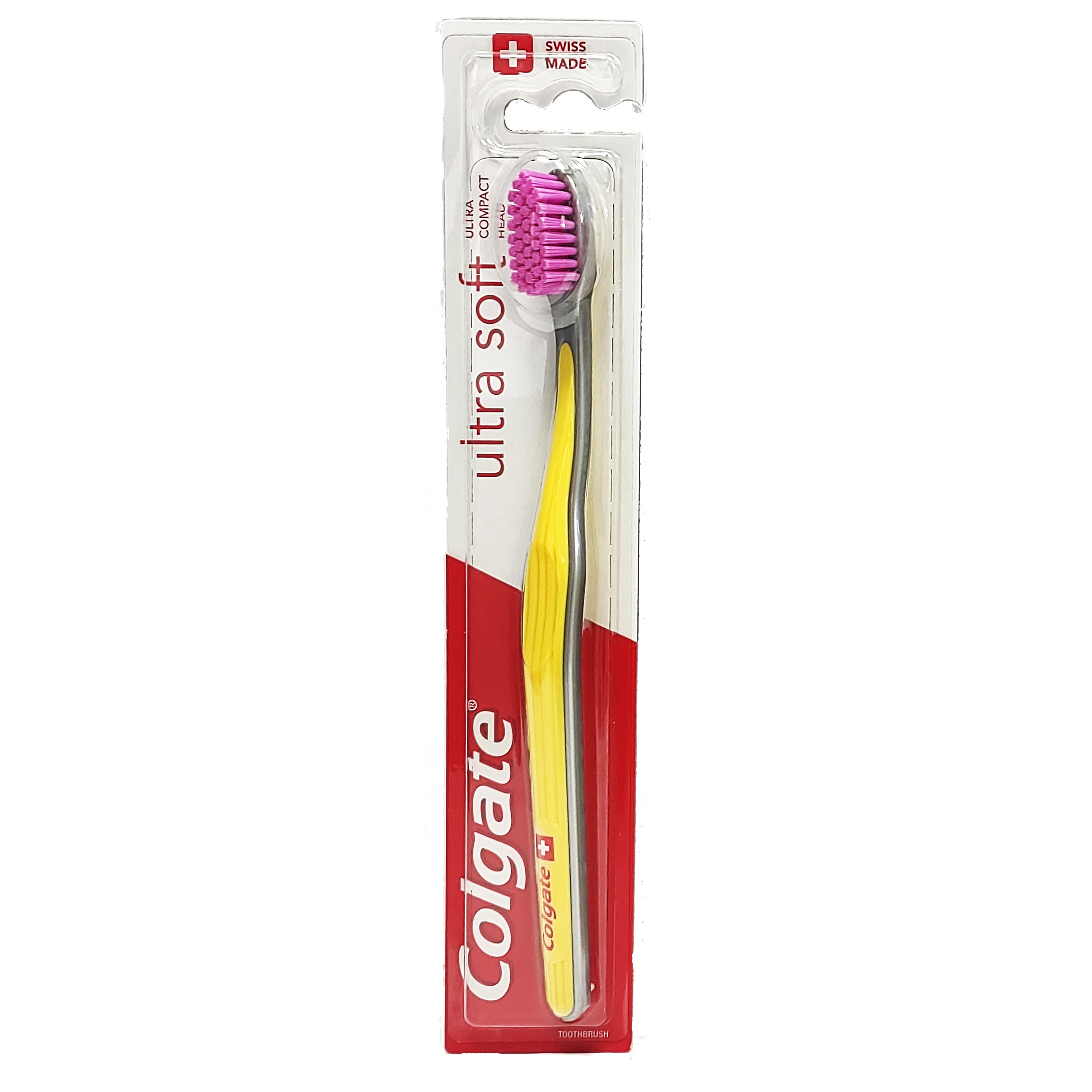 Colgate Ultra Soft Toothbrush Οδοντόβουρτσα με Πολύ Μαλακές Ίνες, Κατά της Πλάκας & των Επιφανειακών Χρωματικών Λεκέδων 1 Τεμάχιο – Κίτρινο