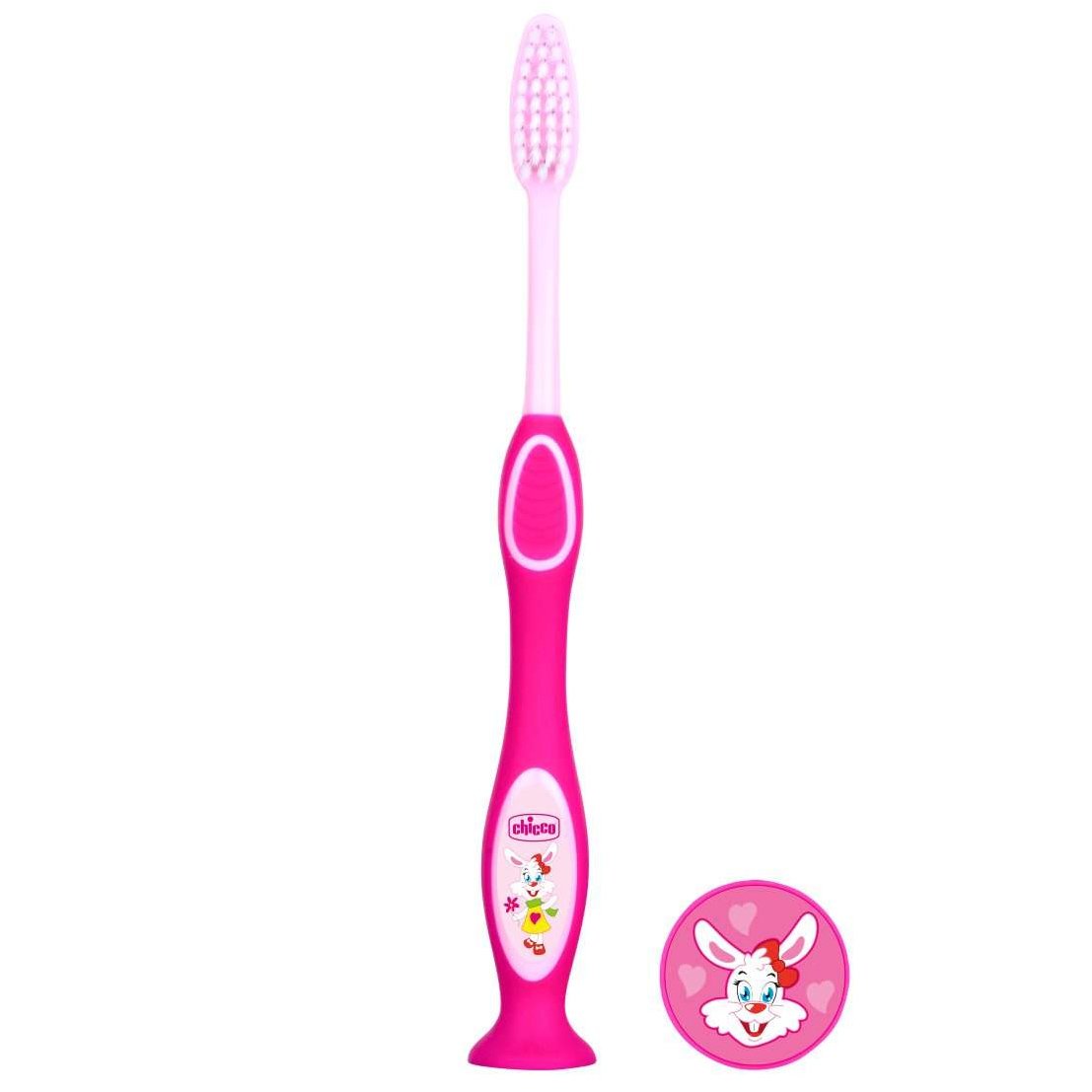 Chicco Milk Teeth Toothbrush 3-6 Years Παιδική Οδοντόβουρτσα Ιδανική για τα Πρώτα Δόντια 1 Τεμάχιο – Ροζ