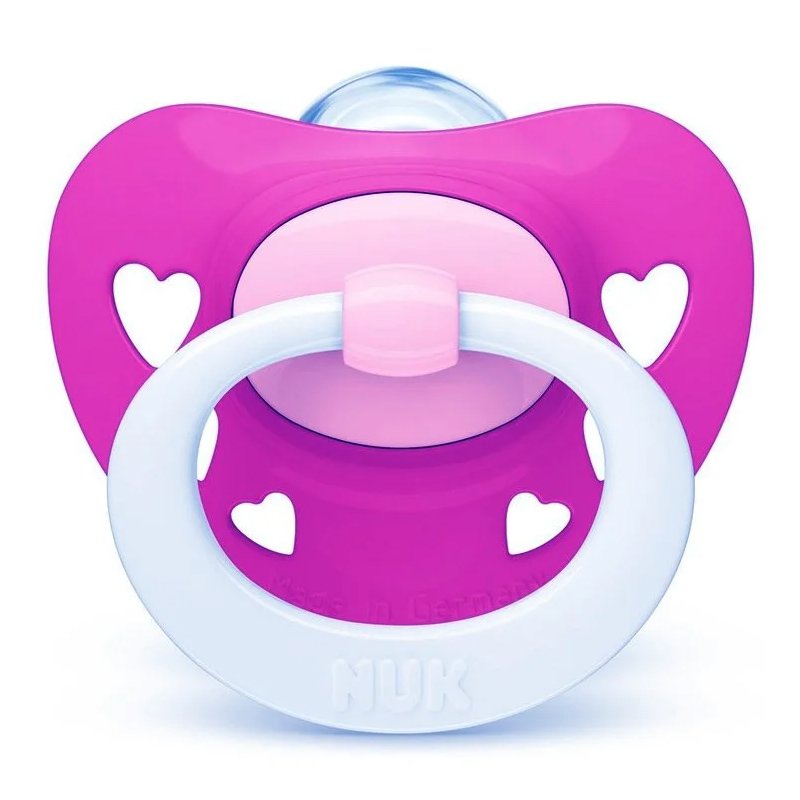 Nuk Signature Night Orthodontic Silicone Soother Ορθοδοντική Πιπίλα Σιλικόνης 18-36 Μηνών με Θήκη 1 Τεμάχιο – φούξια