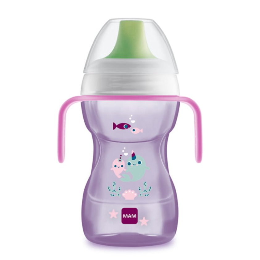 Mam Fun to Drink Cup Κωδ 461 Εκπαιδευτικό Ποτηράκι με Χερουλάκια Ιδανικό για Μετάβαση στο Κανονικό Ποτήρι από 8+ Μηνών 270ml – Μωβ