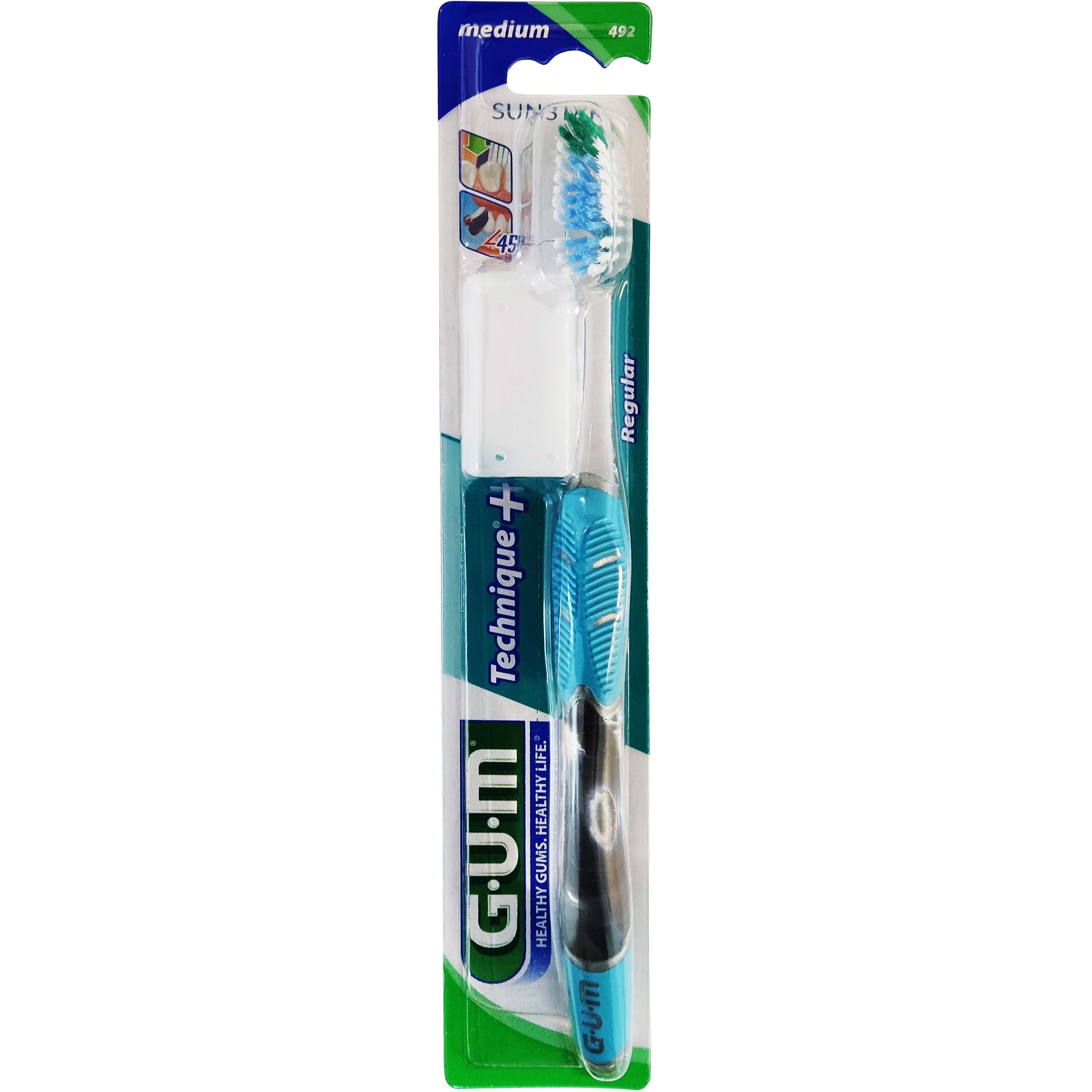 Gum Technique+ Regular Medium Toothbrush (492) Οδοντόβουρτσα Μεσαίας Σκληρότητας 1 Τεμάχιο – γαλάζιο