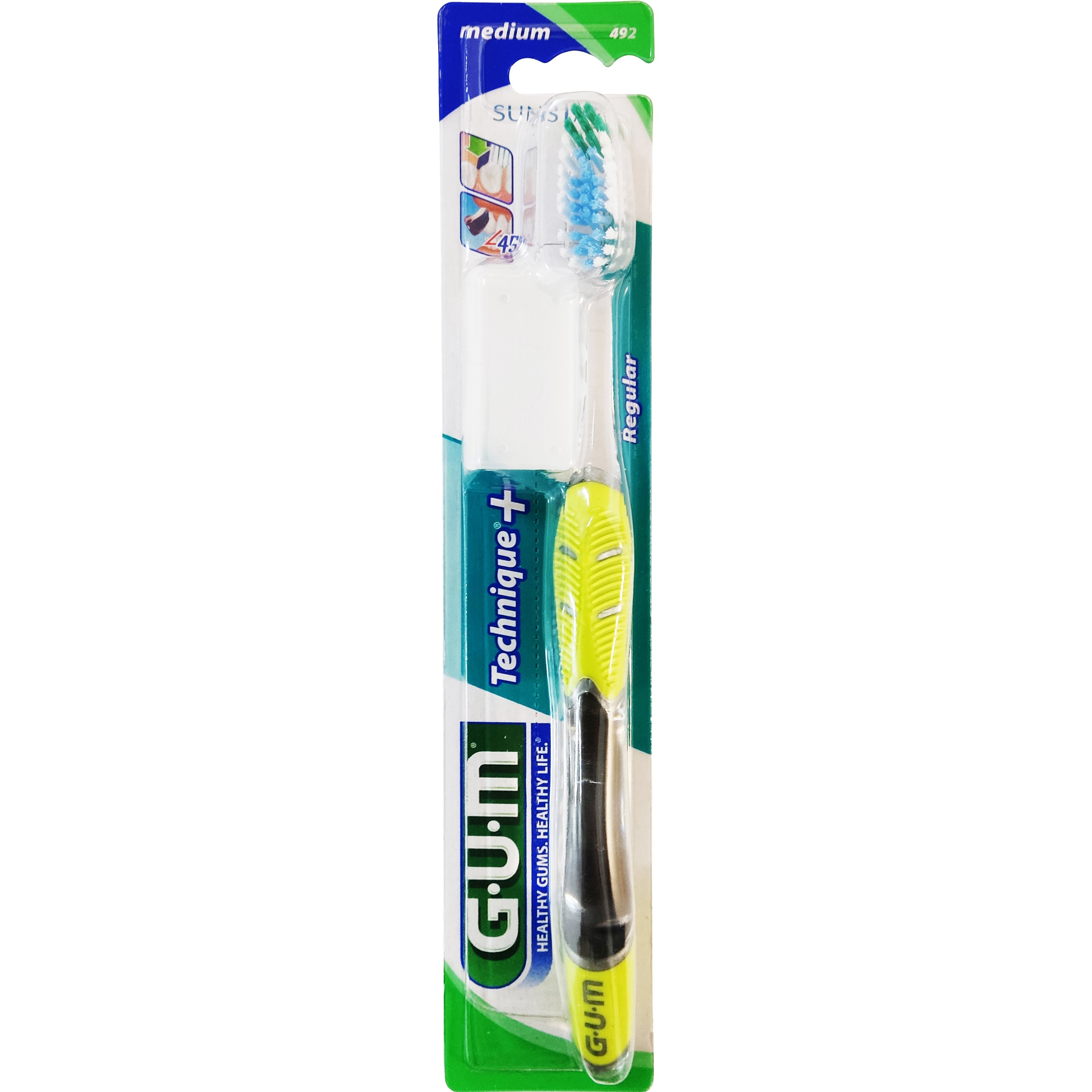 Gum Technique+ Regular Medium Toothbrush (492) Οδοντόβουρτσα Μεσαίας Σκληρότητας 1 Τεμάχιο – κίτρινο