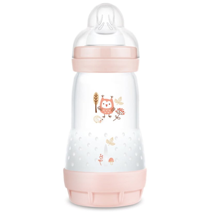 Mam Easy Start™ Anti-Colic 2+ Μηνών, Κωδ 351S Μπιμπερό Πολυπροπυλενίου με Θηλή Σιλικόνης & Σύστημα Κατά των Κολικών 260ml – ροζ