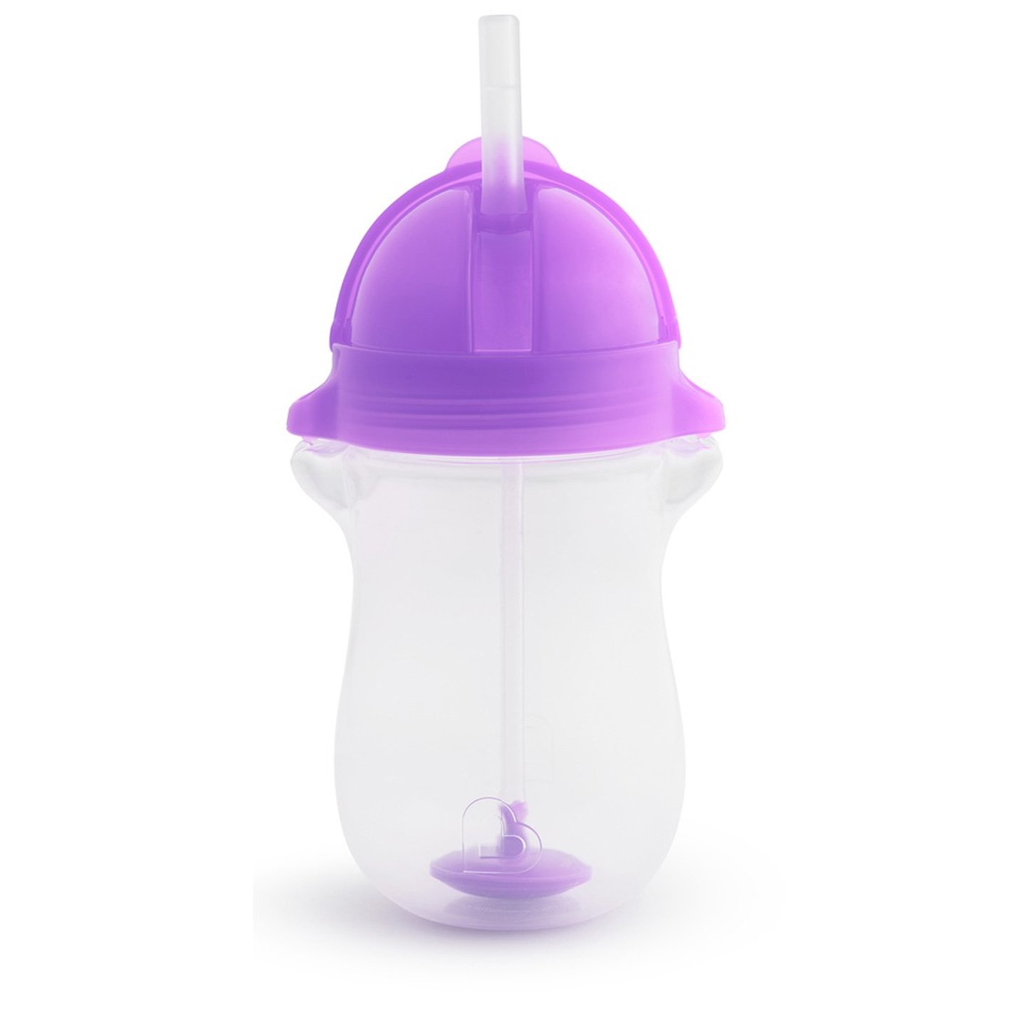 Munchkin Click Lock Tip & Sip Tall Ποτήρι με Καλαμάκι με Βαρίδι 296ml – Μωβ