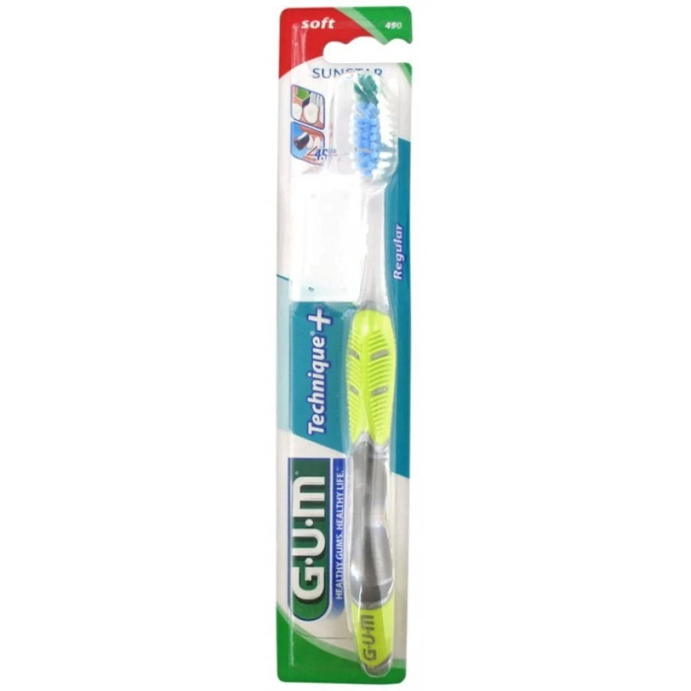 Gum Technique+ Soft Toothbrush Regular Χειροκίνητη Οδοντόβουρτσα με Μαλακές Ίνες 1 Τεμάχιο, Κωδ 490 – Λαχανί