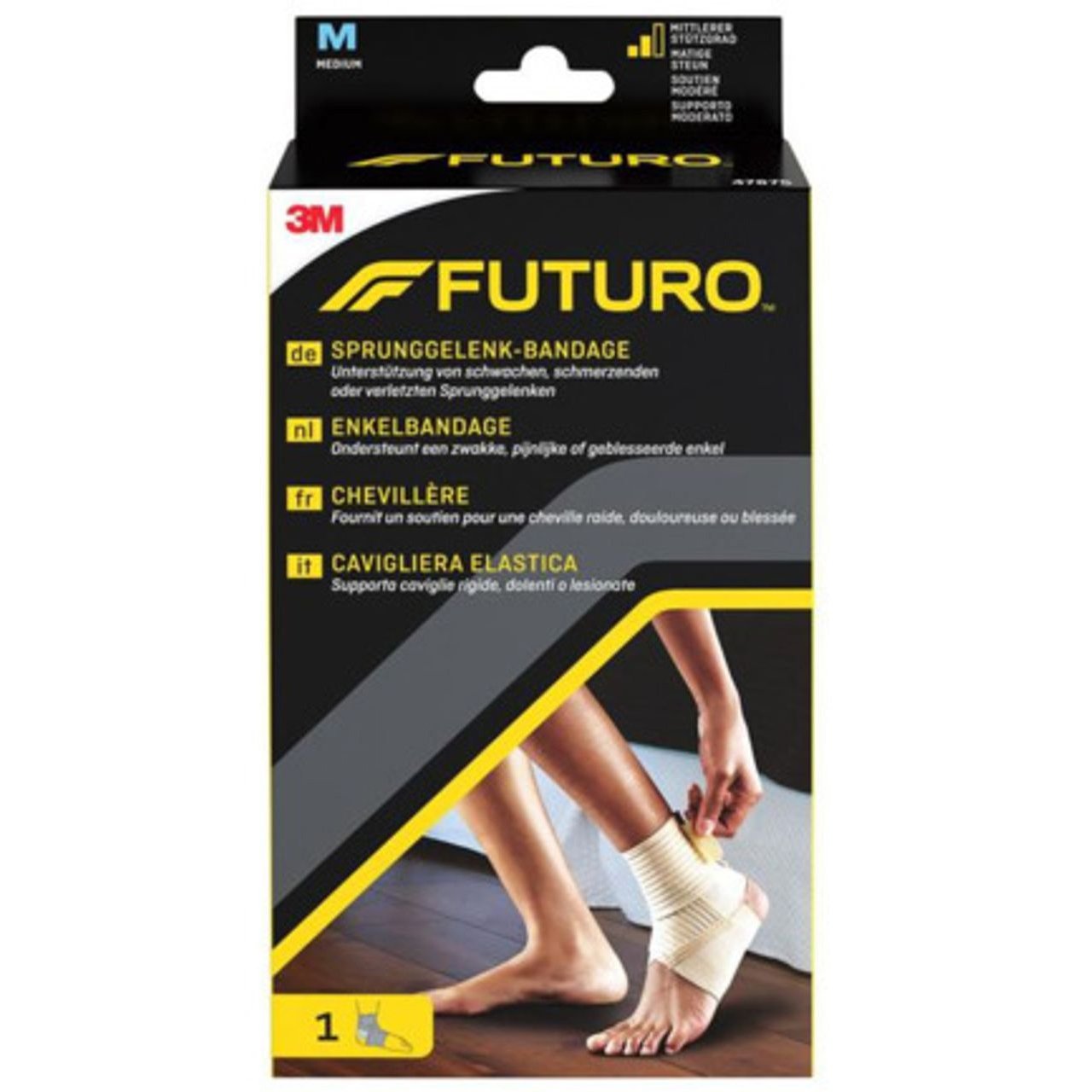 FUTURO 3M Futuro Wrap Around Ankle Support Επιστραγαλίδα με Ιμάντα Περίδεσης Μέτριας Στήριξης 1 Τεμάχιο - Medium
