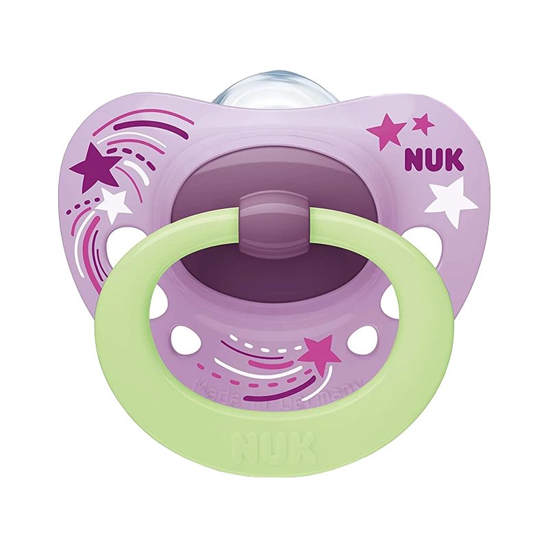 Nuk Signature Night Orthodontic Silicone Soother Ορθοδοντική Πιπίλα Σιλικόνης 0-6 Μηνών με Θήκη 1 Τεμάχιο – ροζ