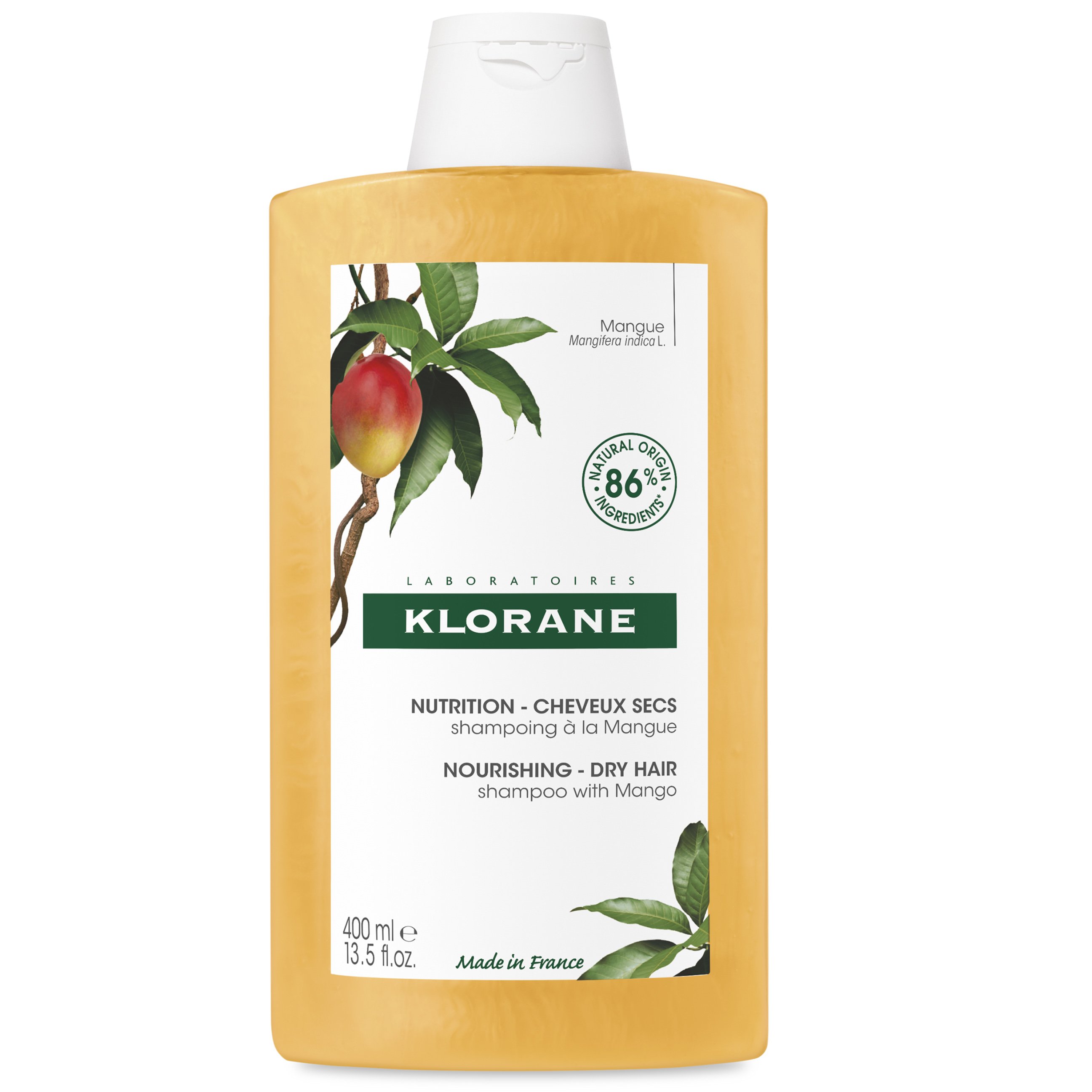 Klorane Mangue Nourishing Shampoo for Dry Hair Σαμπουάν Θρέψης με Βούτυρο Μάνγκο για Ξηρά & Ταλαιπωρημένα Μαλλιά 400ml
