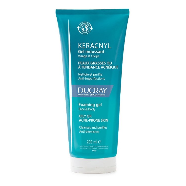 Ducray Keracnyl Gel Moussant Gel Καθαρισμού Προσώπου & Σώματος για Δέρματα με Ατέλειες – 200ml