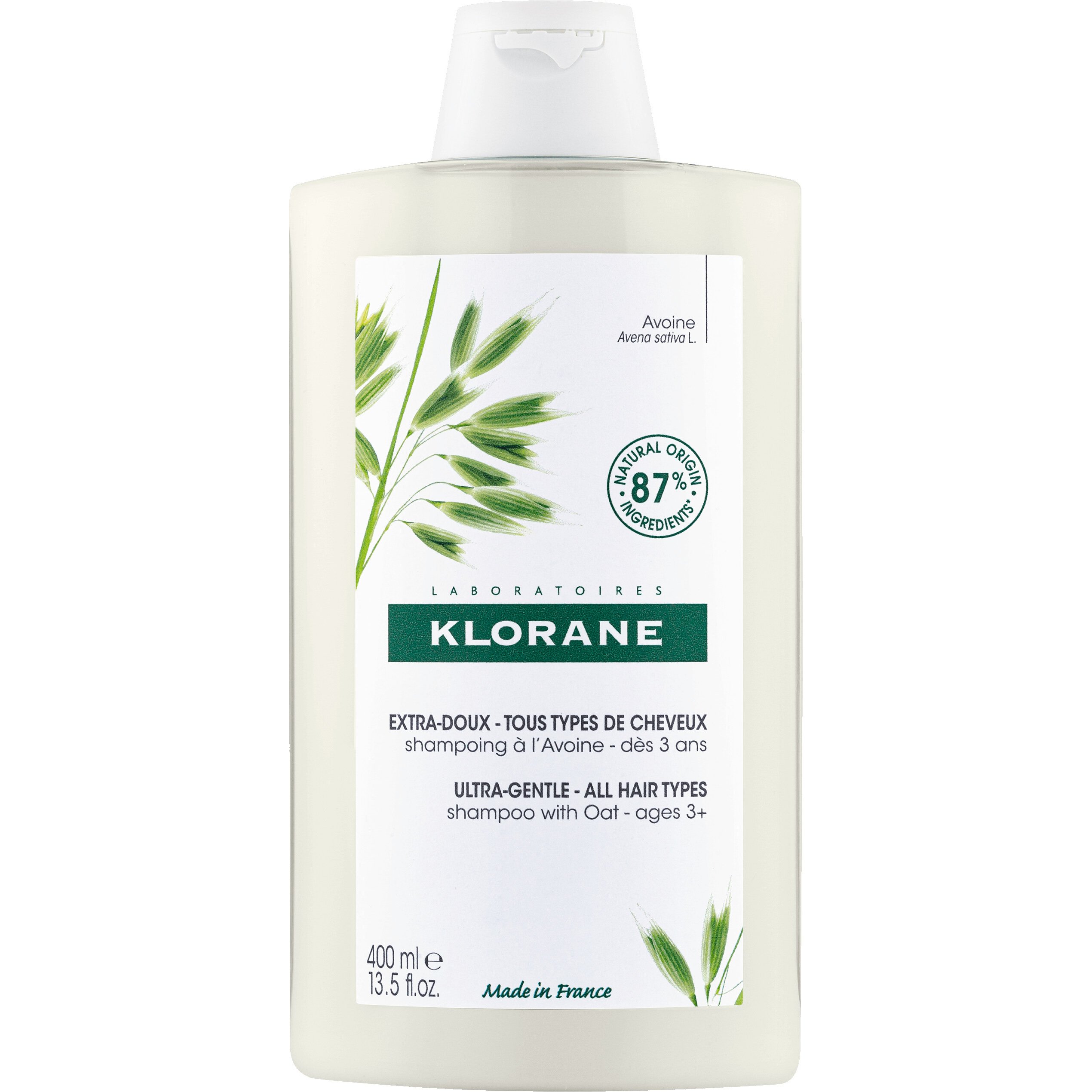 Klorane Extra-Doux Shampoo with Oat for All Hair Types Σαμπουάν με Βρώμη για Όλους του Τύπους Μαλλιών 400ml 1 Τεμάχιο
