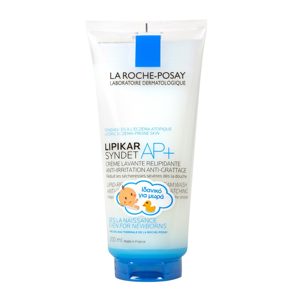 La Roche-Posay Lipikar Syndet AP+ Κρέμα Καθαρισμού για Αναπλήρωση των Λιπιδίων, Κατά των Ερεθισμών & του Κνησμού, Χωρίς Σαπούνι – 200ml
