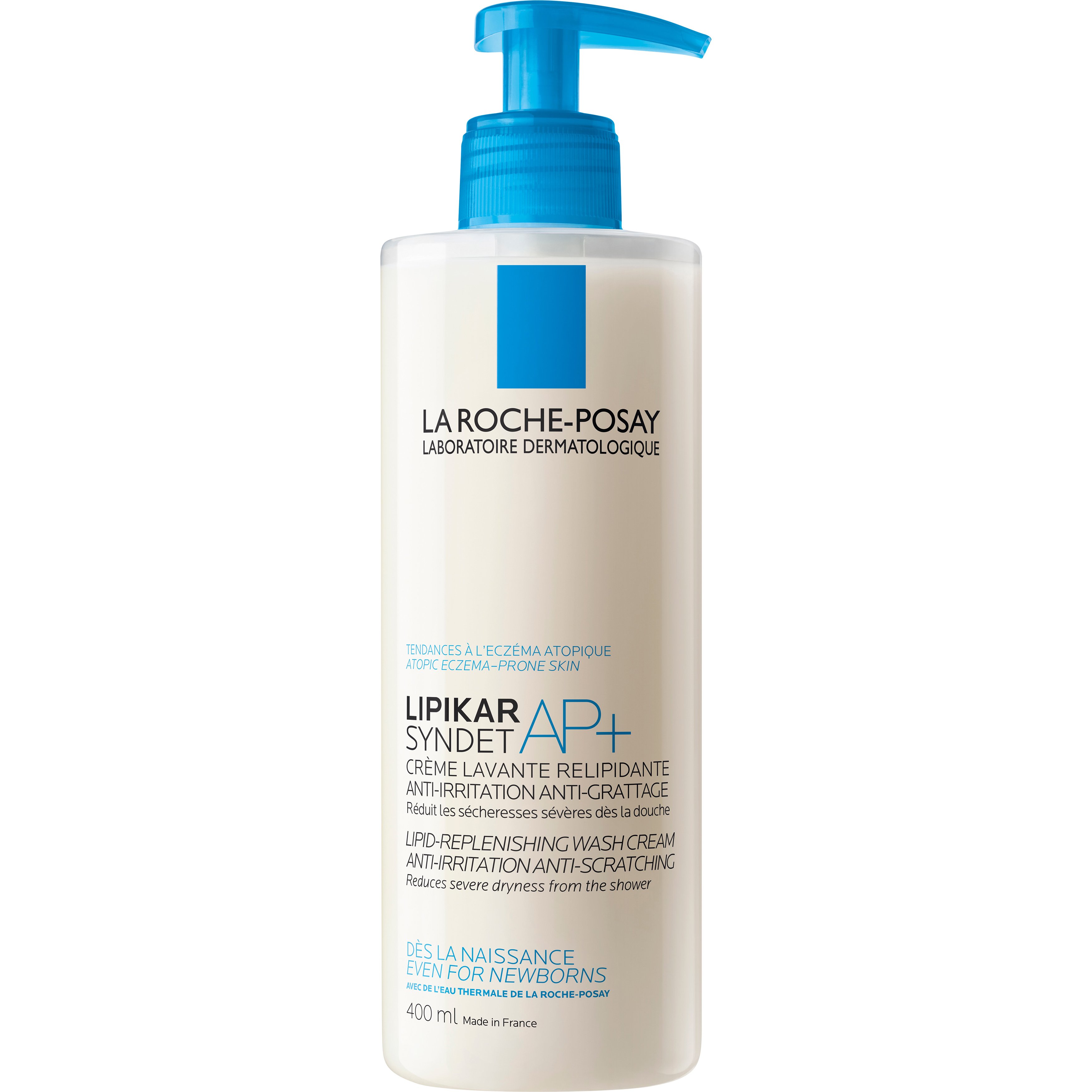 La Roche-Posay Lipikar Syndet AP+ Κρέμα Καθαρισμού για Αναπλήρωση των Λιπιδίων, Κατά των Ερεθισμών & του Κνησμού, Χωρίς Σαπούνι – 400ml