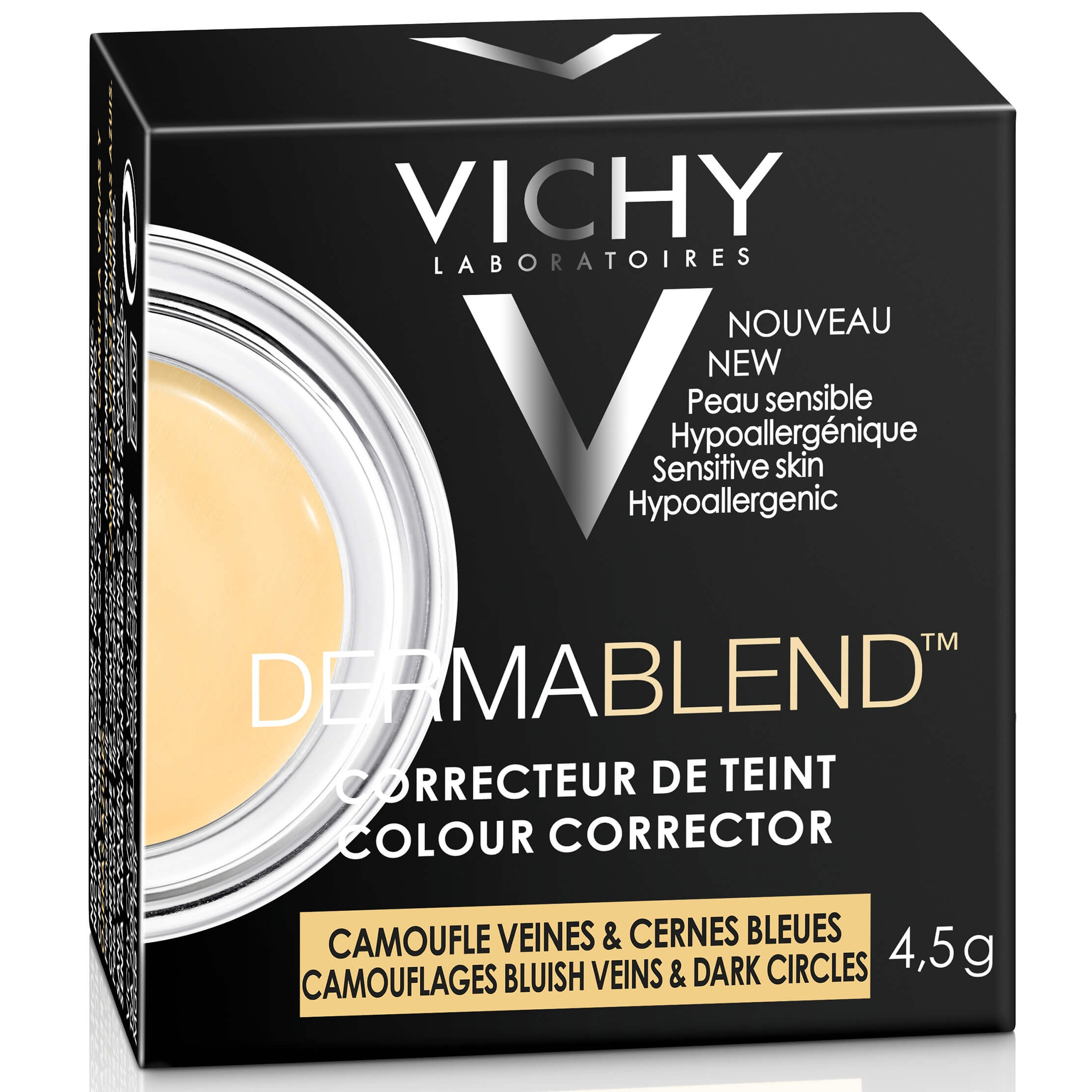 Vichy Dermablend Colour Corrector Εξουδετερώνει τις Ατέλειες στο Χρώμα του Δέρματος και Δημιουργεί μια Ομοιόμορφη Όψη 4,5g – Yellow