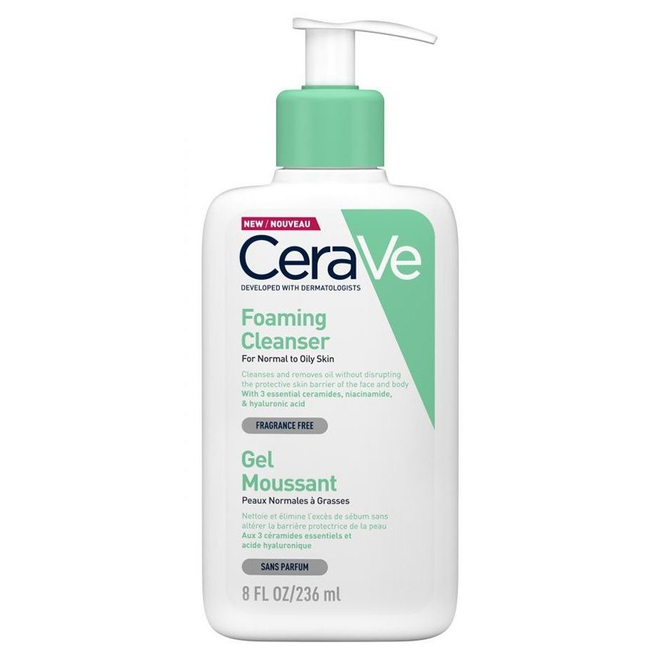 CeraVe Foaming Cleanser Gel Καθαρισμού Προσώπου & Σώματος για Κανονική – Λιπαρή Επιδερμίδα – 236ml
