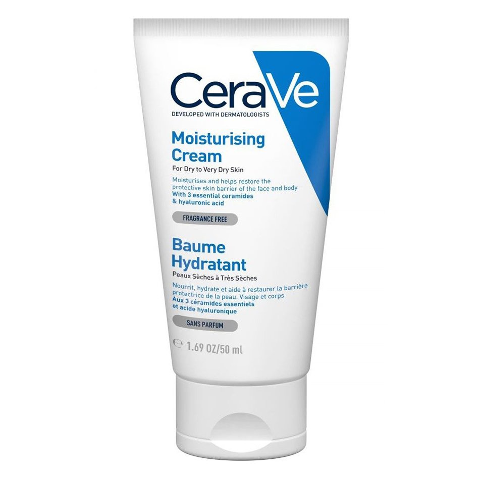 CeraVe Moisturising Face & Body Cream for Dry to Very Dry Skin Ενυδατική Κρέμα Προσώπου, Σώματος για Ξηρή & Πολύ Ξηρή Επιδερμίδα 50ml