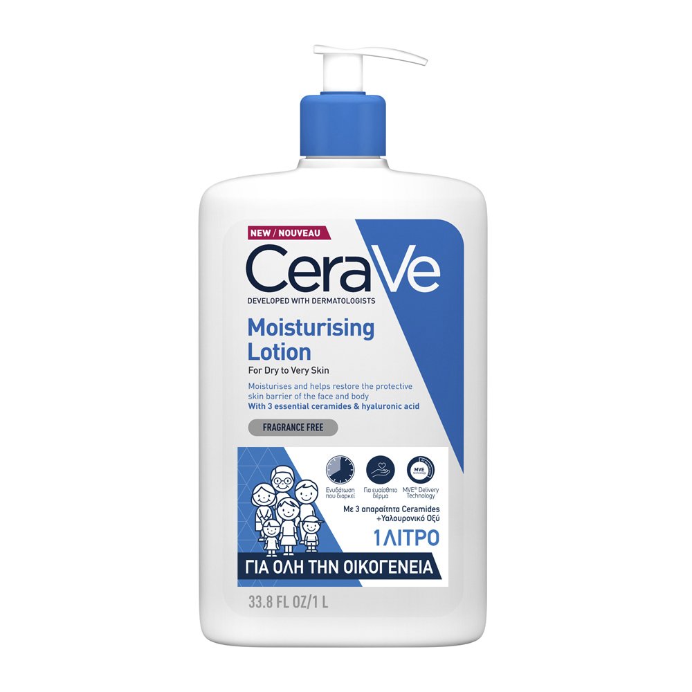 CeraVe Moisturising Lotion Ενυδατικό Γαλάκτωμα Προσώπου & Σώματος για Ξηρή – Πολύ Ξηρή Επιδερμίδα – 1 L
