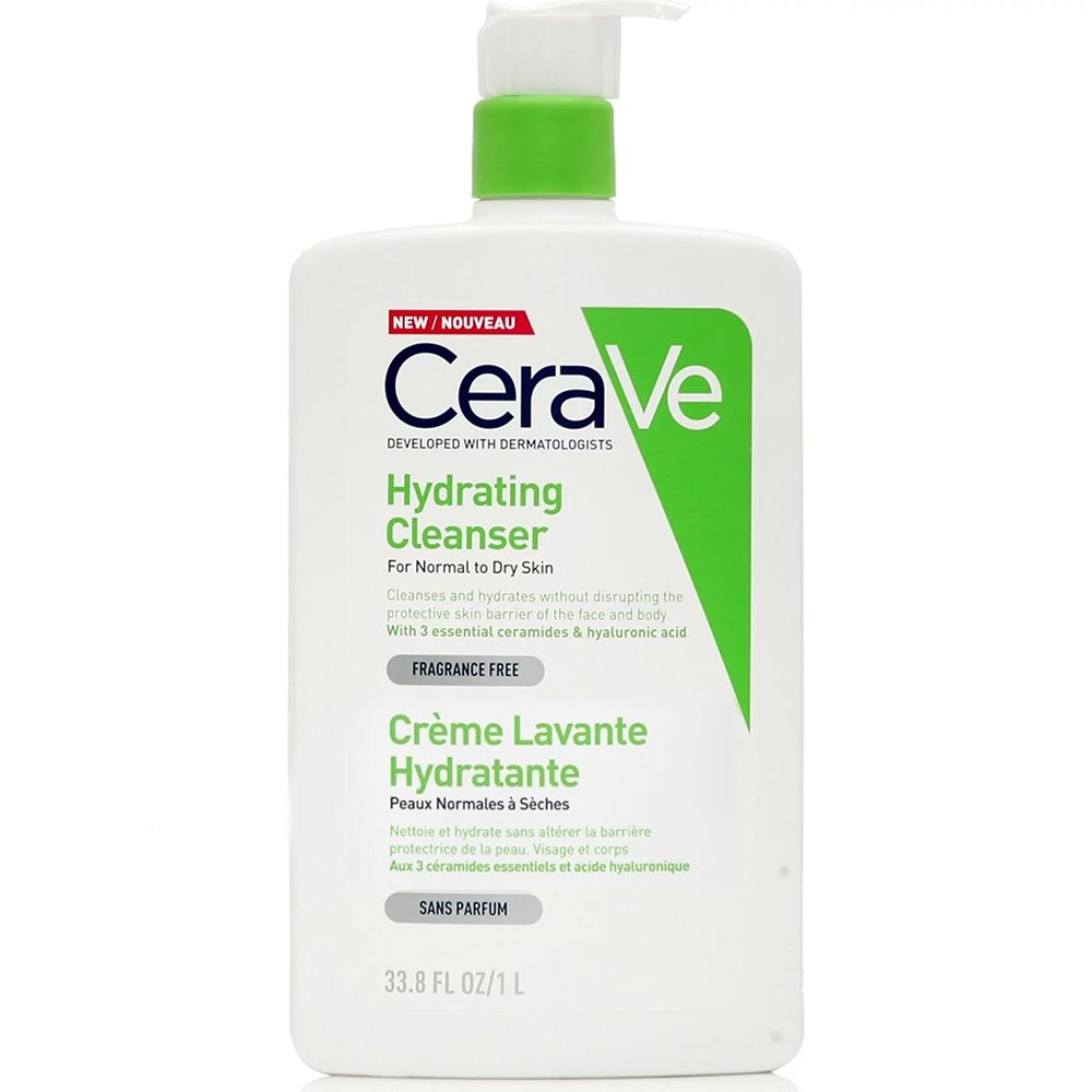 CeraVe Hydrating Cleanser Ενυδατική Κρέμα Καθαρισμού Προσώπου & Σώματος για Κανονική – Ξηρή Επιδερμίδα – 1 L