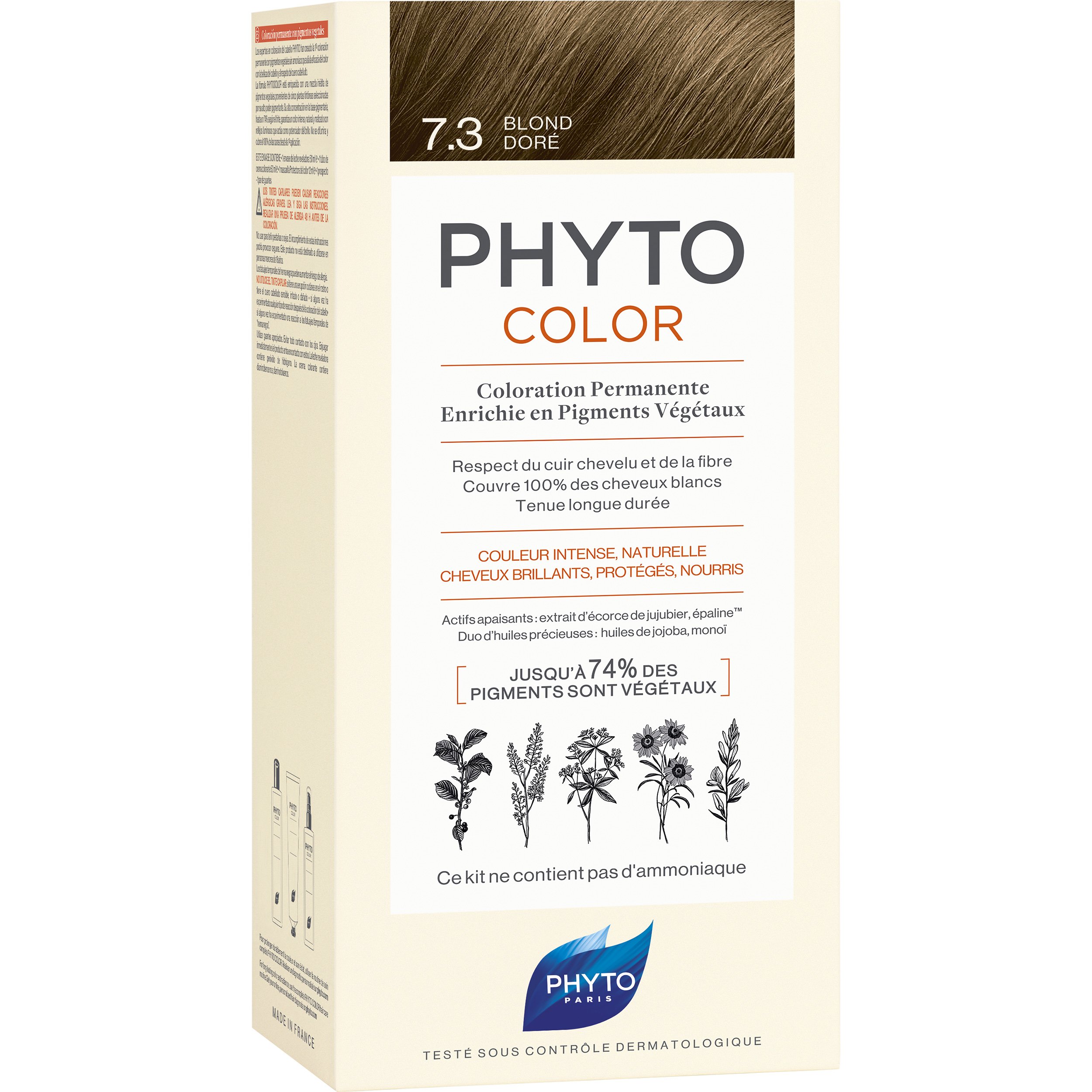 Phyto PhytoColor Coloration Permanente η No1 Μόνιμη Βαφή Μαλλιών Χωρίς Χρωστικές Ουσίες & Αμμωνία – 7.3 Ξανθό Χρυσό