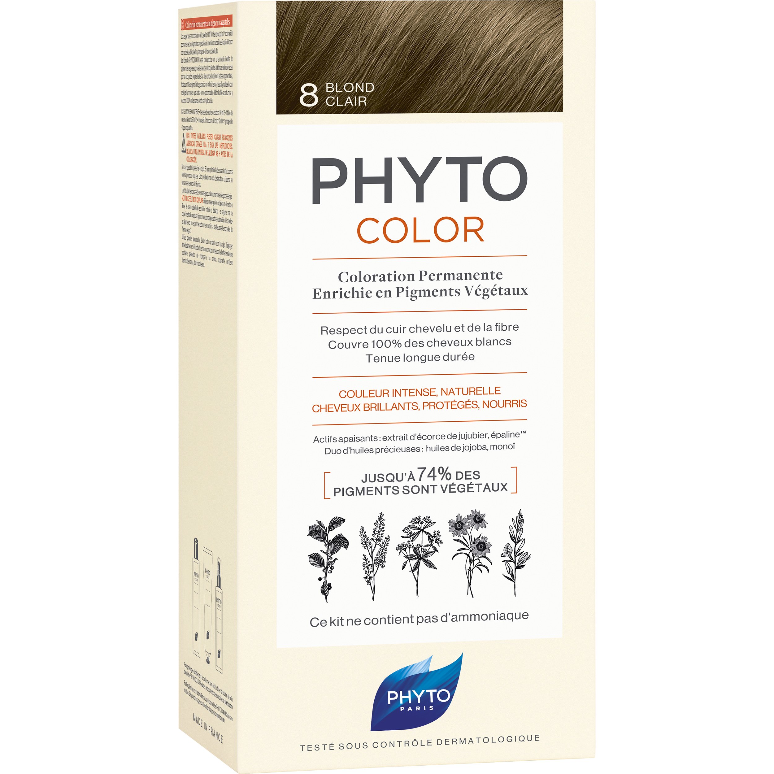Phyto PhytoColor Coloration Permanente η No1 Μόνιμη Βαφή Μαλλιών Χωρίς Χρωστικές Ουσίες & Αμμωνία – 8 Ξανθό Ανοιχτό