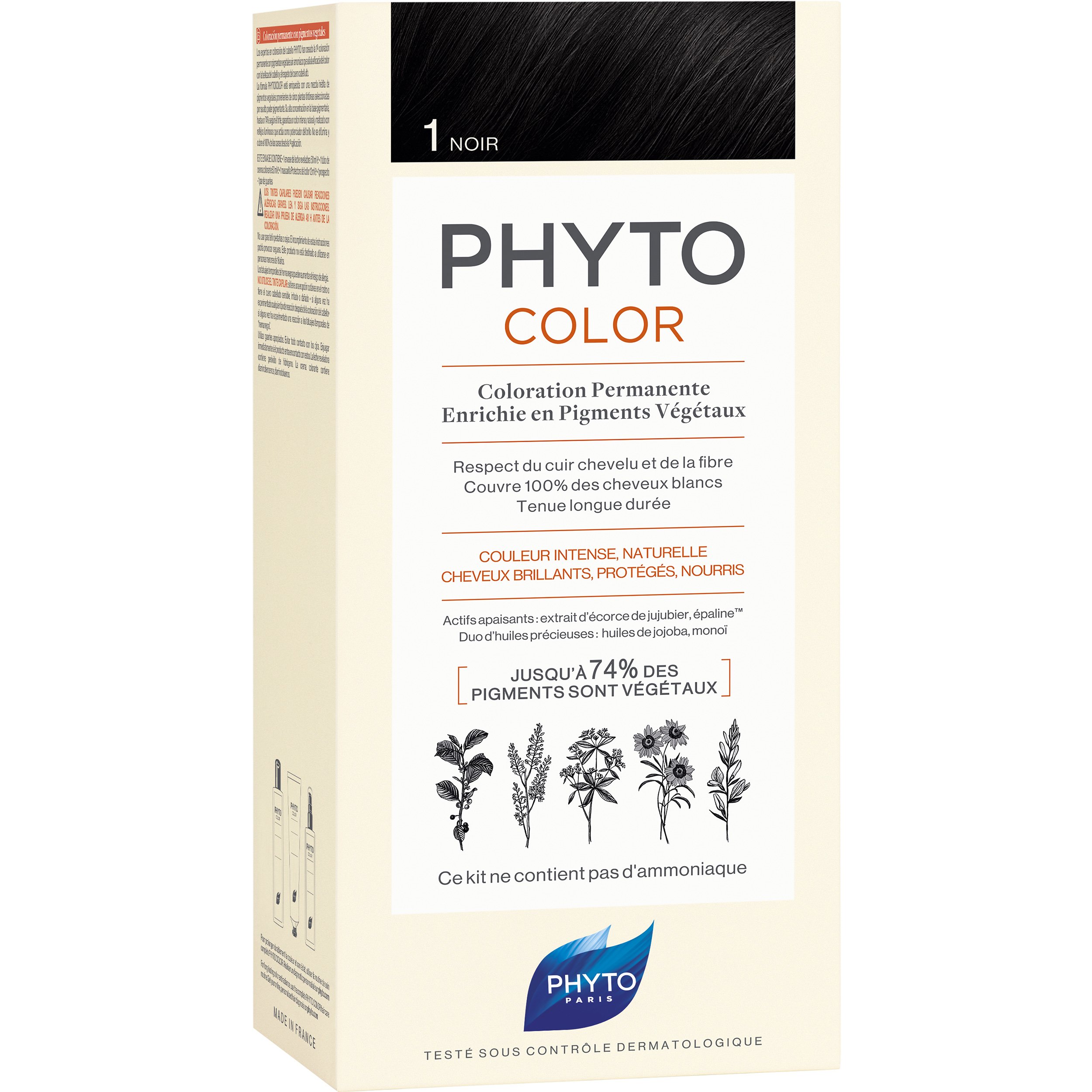 Phyto PhytoColor Coloration Permanente η No1 Μόνιμη Βαφή Μαλλιών Χωρίς Χρωστικές Ουσίες & Αμμωνία – 1 Μαύρο