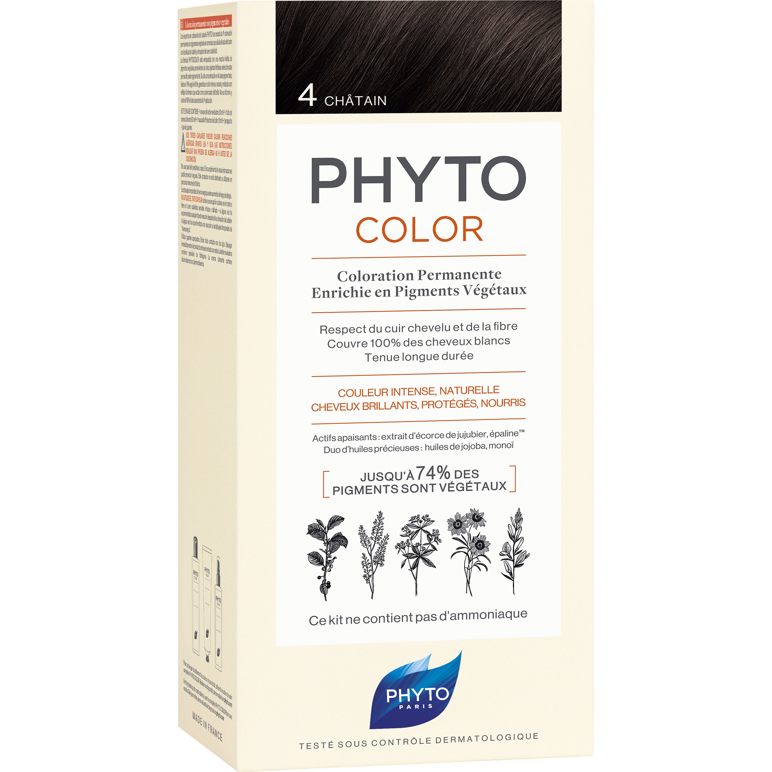 Phyto PhytoColor Coloration Permanente η No1 Μόνιμη Βαφή Μαλλιών Χωρίς Χρωστικές Ουσίες & Αμμωνία – 4 Καστανό
