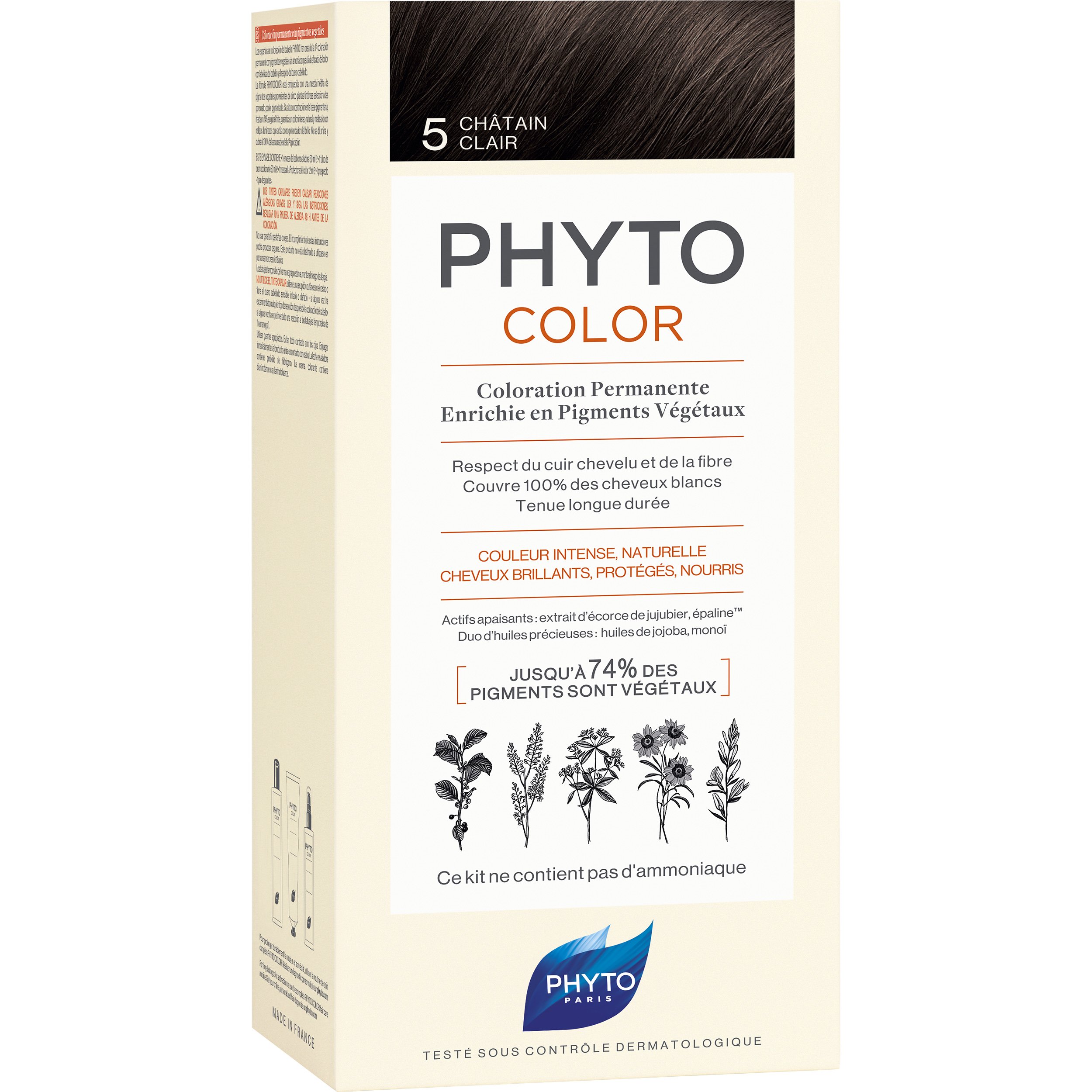 Phyto PhytoColor Coloration Permanente η No1 Μόνιμη Βαφή Μαλλιών Χωρίς Χρωστικές Ουσίες & Αμμωνία – 5 Καστανό Ανοιχτό