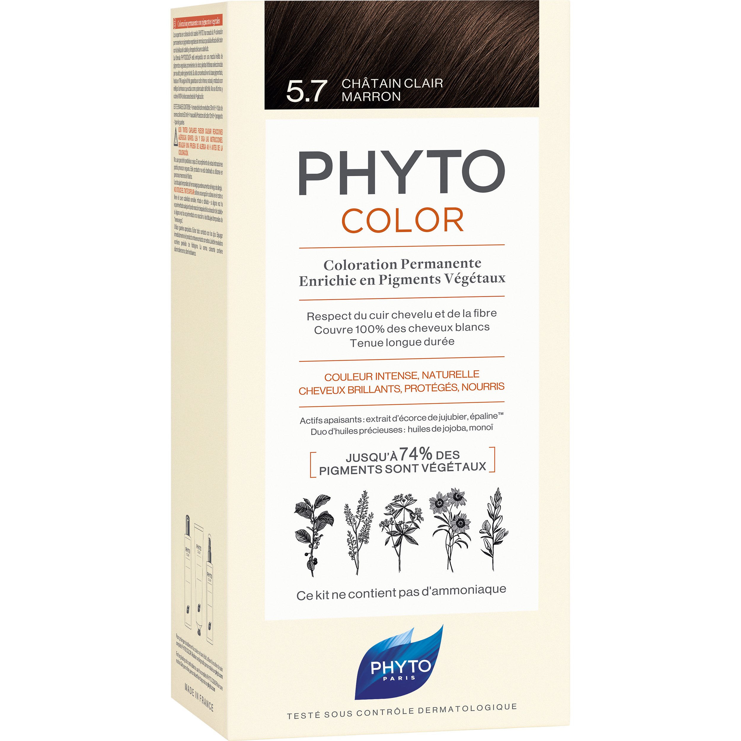 Phyto PhytoColor Coloration Permanente η No1 Μόνιμη Βαφή Μαλλιών Χωρίς Χρωστικές Ουσίες & Αμμωνία – 5.7 Καστανό Ανοιχτό Μαρόν