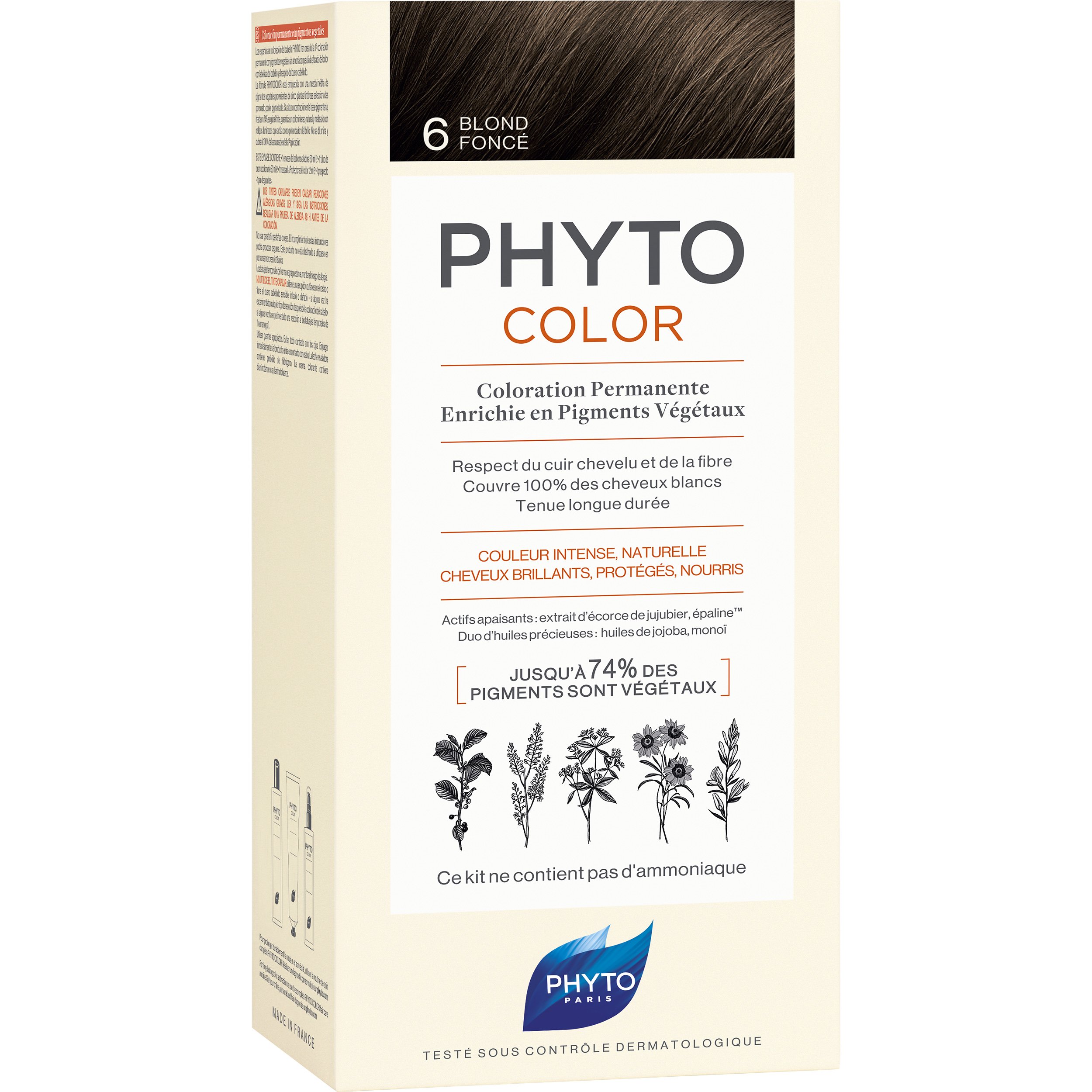 Phyto PhytoColor Coloration Permanente η No1 Μόνιμη Βαφή Μαλλιών Χωρίς Χρωστικές Ουσίες & Αμμωνία – 6 Ξανθό Σκούρο