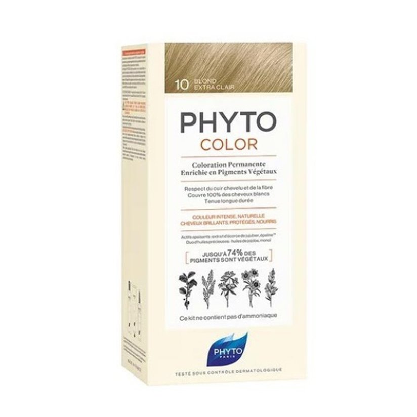 Phyto PhytoColor Coloration Permanente η No1 Μόνιμη Βαφή Μαλλιών Χωρίς Χρωστικές Ουσίες & Αμμωνία – 10 Κατάξανθο Πλατινέ