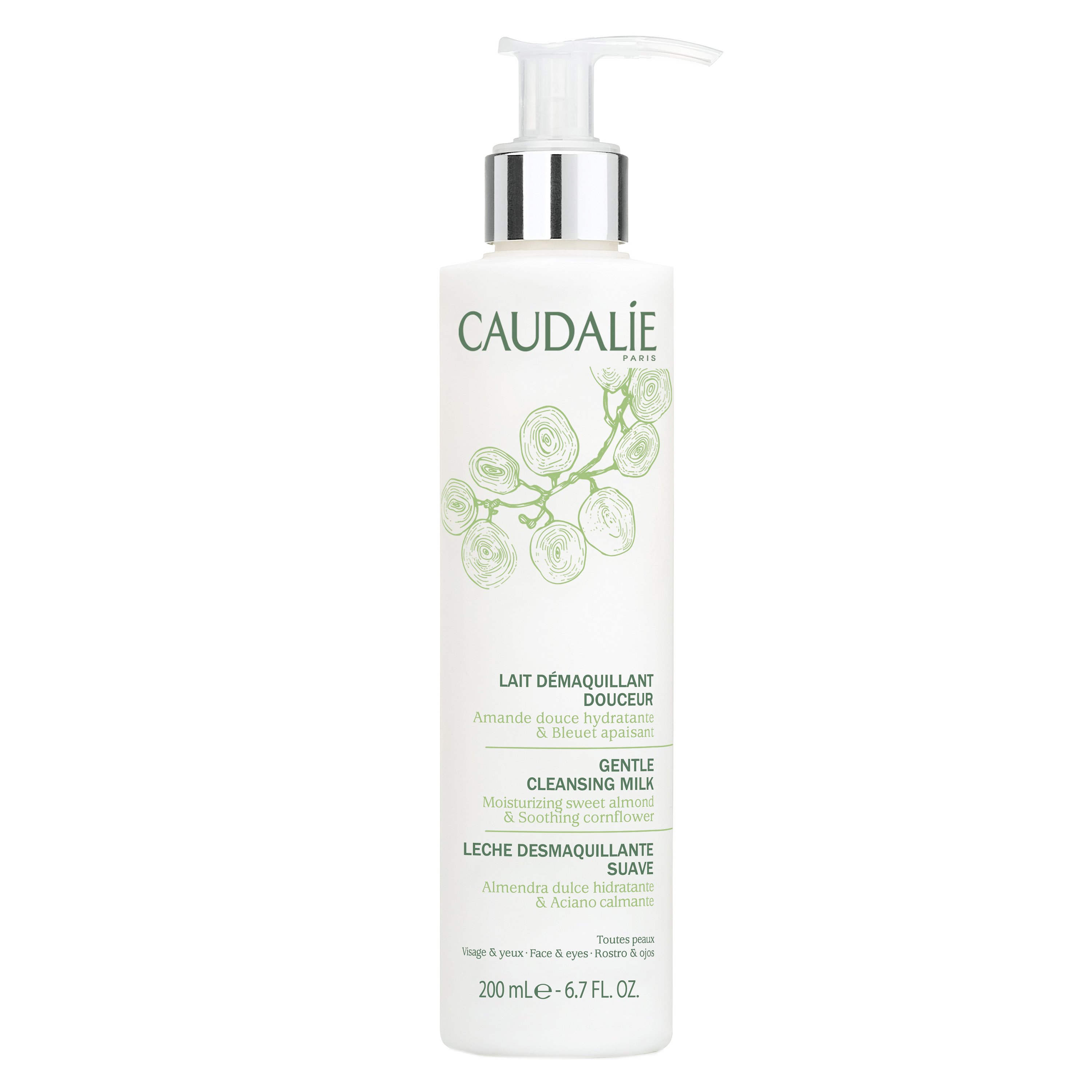 Caudalie Gentle Cleansing Milk Απαλό Γαλάκτωμα Ντεμακιγιάζ Προσώπου & Ματιών με Αμύγδαλο & Μύρτιλο – 200ml