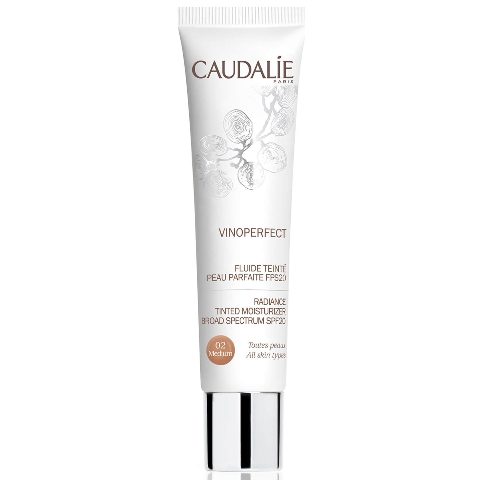 Caudalie Vinoperfect Radiance Tinted Moisturizer Broad Spectrum Spf20 Μη Λιπαρή, Επικαλυπτική Κρέμα Κατά των Ατελειών 40ml – 02 Medium