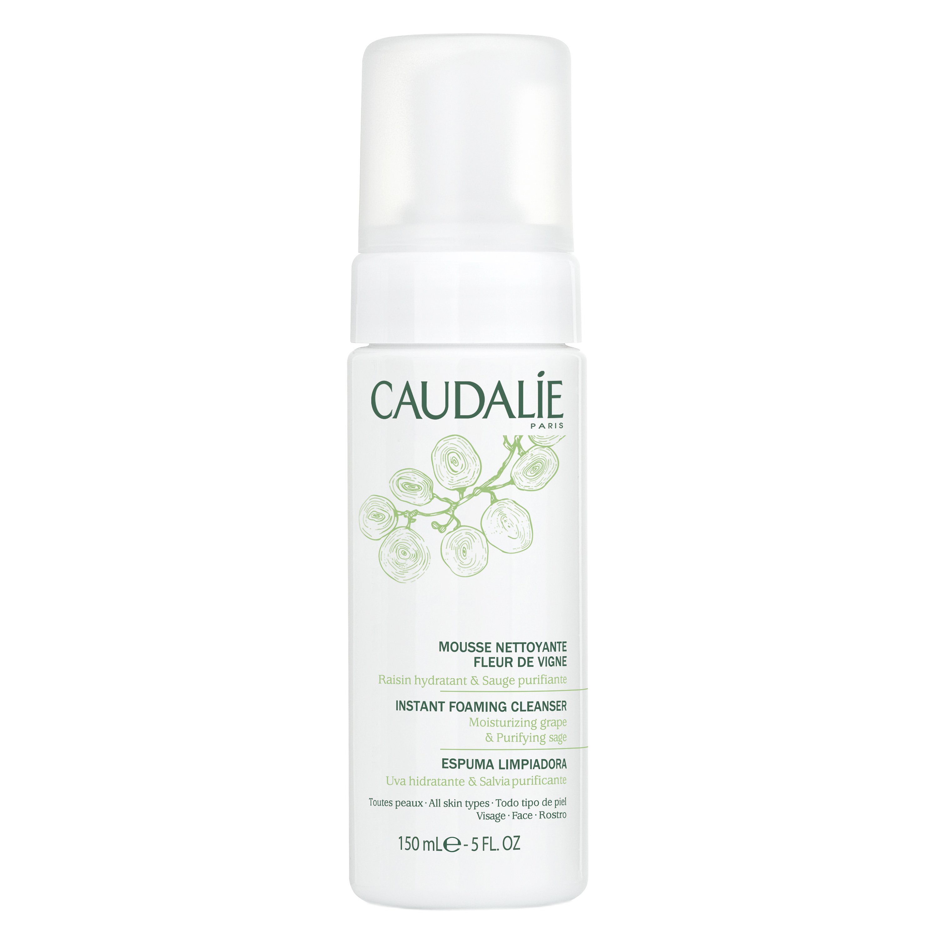 Caudalie Instant Foaming Cleanser Απαλός Αφρός Καθαρισμού Προσώπου για Όλους τους Τύπους Επιδερμίδας – 150ml