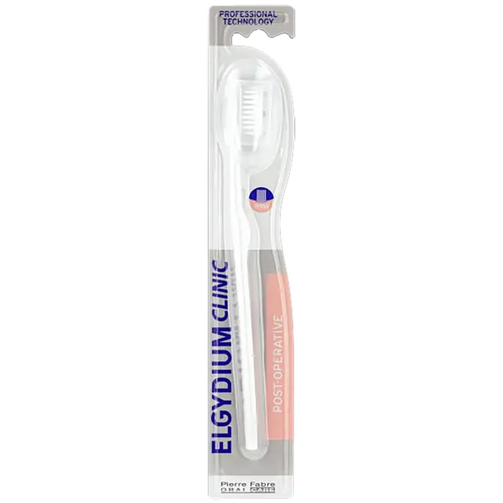 Elgydium Clinic 7/100 Post Operative Brush Χειροκίνητη Οδοντόβουρτσα Μετεγχειρητικής Φροντίδας Μέτρια Λευκό 1 Τεμάχιο