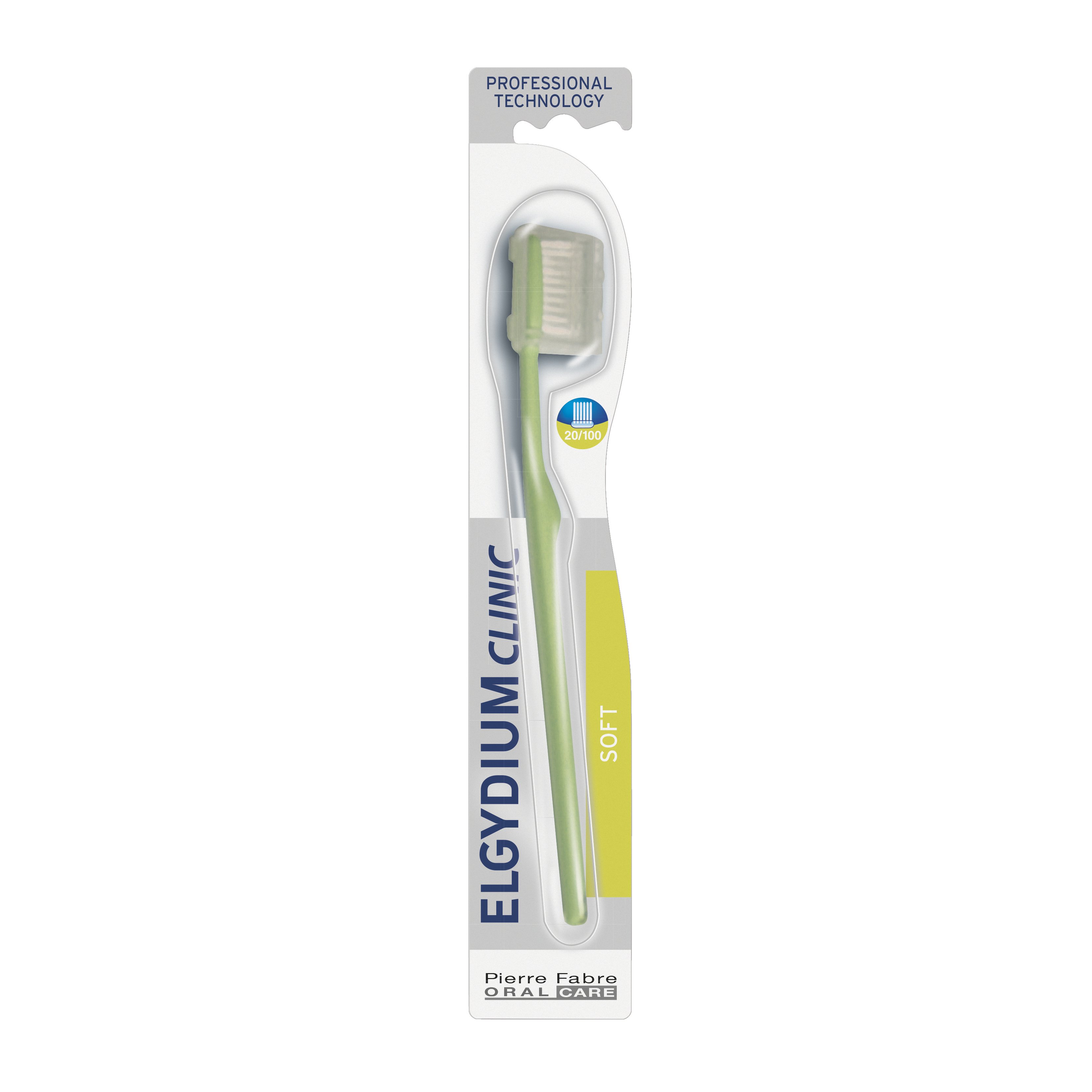 Elgydium Clinic Toothbrush Οδοντόβουρτσα Σχεδιασμένη για Μετεγχειρητική Φροντίδα, Περιοδοντίτιδα & για Ευαίσθητα Ούλα Πράσινο 1 Τεμάχιο – 20/100 Soft