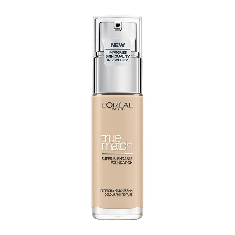 L'Oreal Paris True Match Foundation 30ml Υγρό Make up που Καλύπτει τις Ατέλειες, Περιποιείται & Φροντίζει την Επιδερμίδα - 1N Ivory