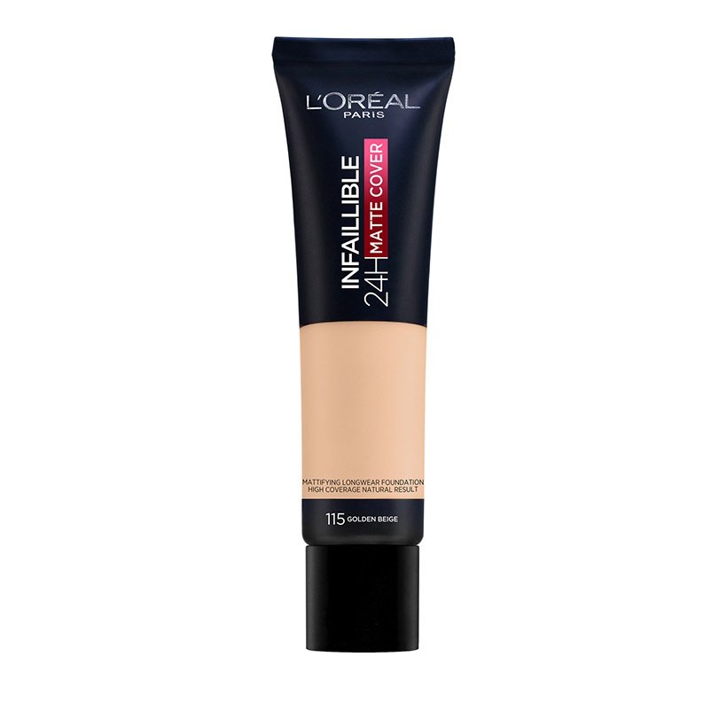 L’Oreal Paris Infaillible 24h Matte Cover Foundation για Τέλεια Κάλυψη & Ματ Αποτέλεσμα 30ml – 115 Golden Beige