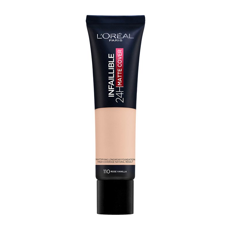 L’Oreal Paris Infaillible 24h Matte Cover Foundation για Τέλεια Κάλυψη & Ματ Αποτέλεσμα 30ml – 110 Rose Vanilla
