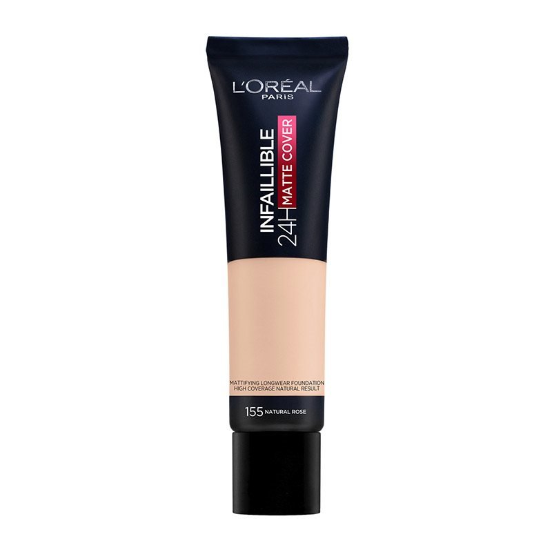 L’Oreal Paris Infaillible 24h Matte Cover Foundation για Τέλεια Κάλυψη & Ματ Αποτέλεσμα 30ml – 155 Natural Rose