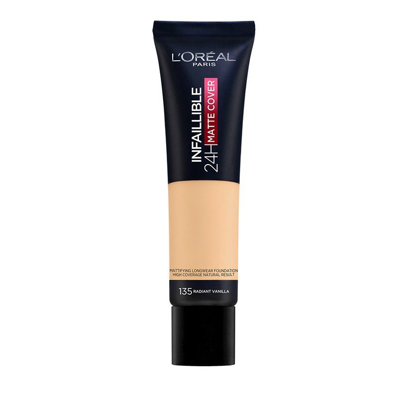 L’Oreal Paris Infaillible 24h Matte Cover Foundation για Τέλεια Κάλυψη & Ματ Αποτέλεσμα 30ml – 135 Radiant Vanilla