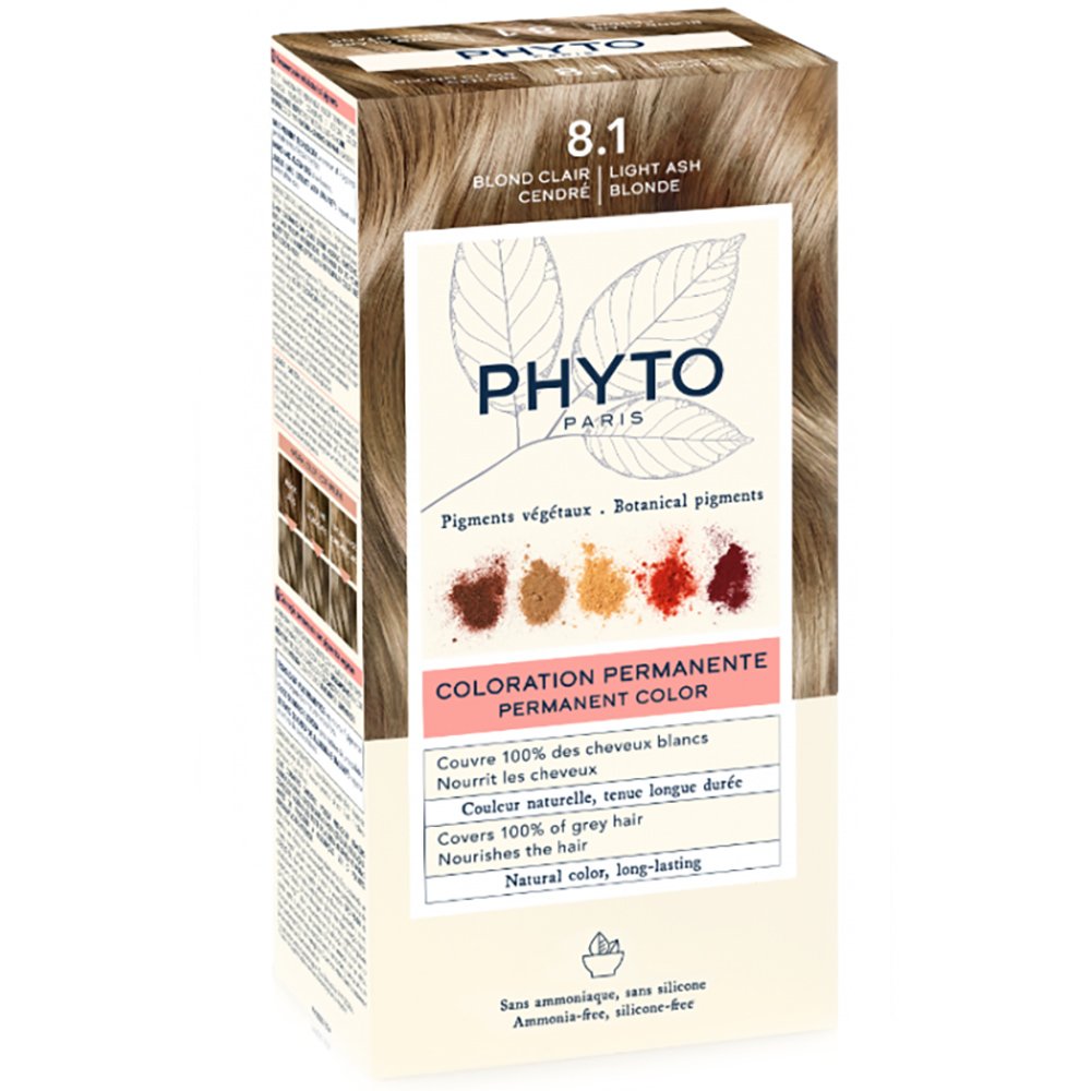 Phyto PhytoColor Coloration Permanente η No1 Μόνιμη Βαφή Μαλλιών Χωρίς Χρωστικές Ουσίες & Αμμωνία – 8.1 Ξανθό Ανοιχτό Σταχτί