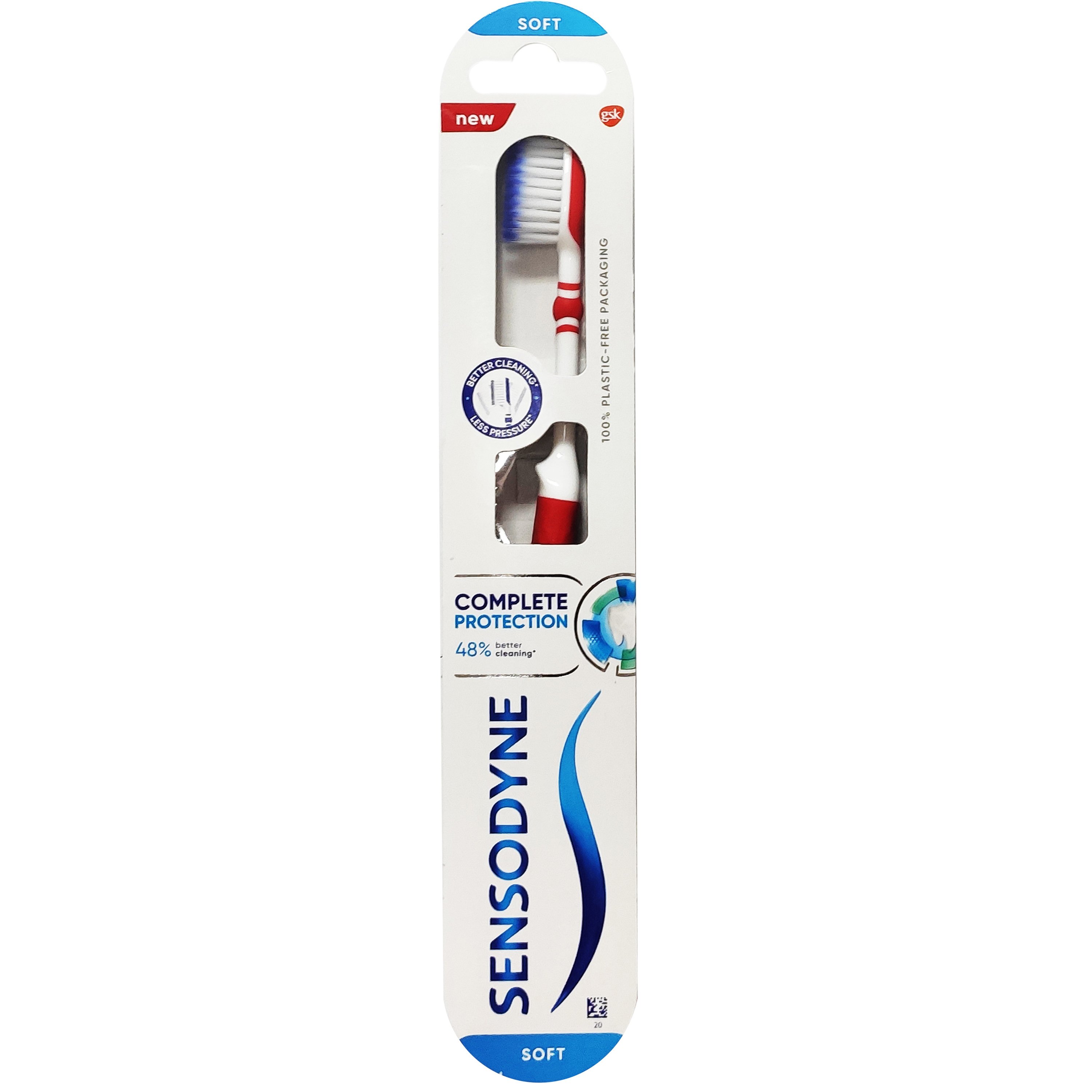 Sensodyne Toothbrush Complete Protection Soft Οδοντόβουρτσα για Άτομα με Ευαίσθητα Δόντια για Καλύτερο Καθαρισμό 1 Τεμάχιο – κόκκινο