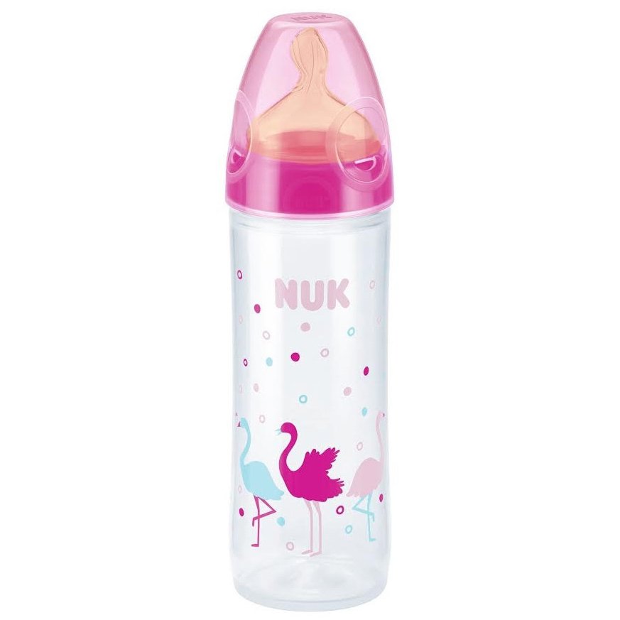 NUK New Classic Μπιμπερό Πολυπροπυλένιου (PP) 6m+, με Θηλή από Καουτσούκ Μεσαίας Οπής 250ml – φούξια