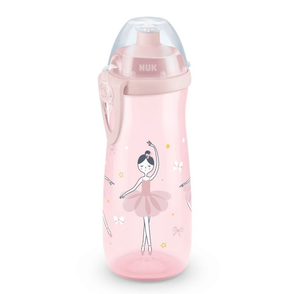 Nuk First Choice Sports Cup 36m+ Παγουράκι με Καπάκι Push Pull από Σιλικόνη 450ml – Pink