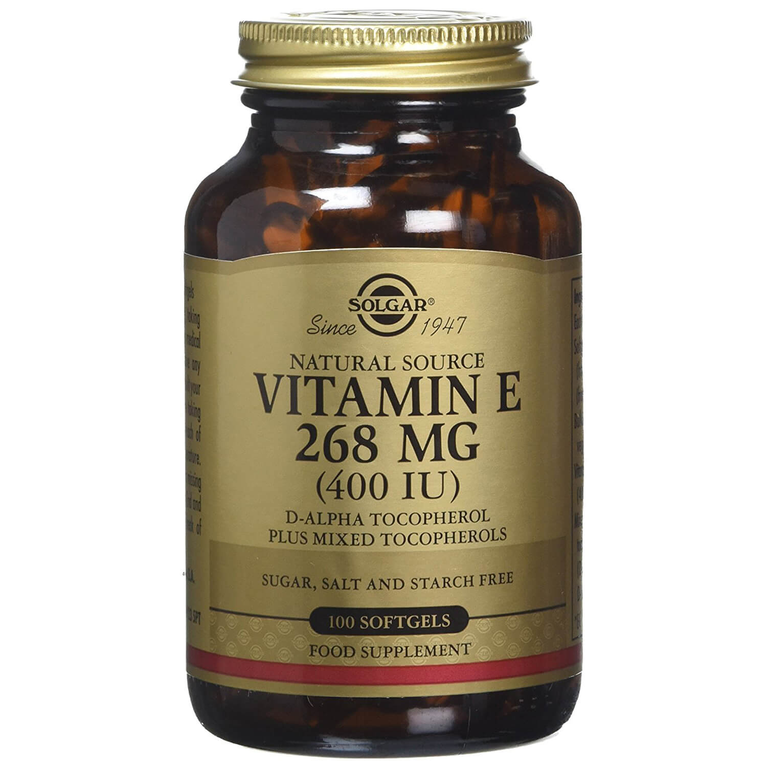 Solgar Natural Vitamin E 268mg Συμπλήρωμα Διατροφής με Φυσικής Πηγής Βιταμίνη Ε Πλούσια σε Αντιοξειδωτικά 100 Softgels