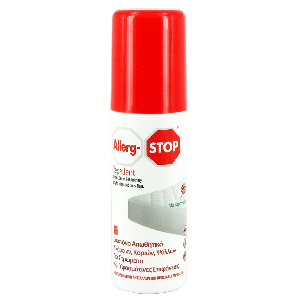 Allerg-Stop Allerg-Stop Repellent Spray Απωθητικό Spray Ακάρεων, Κοριών & Ψύλλων για Στρώματα, Υφασμάτινες Επιφάνειες 100ml