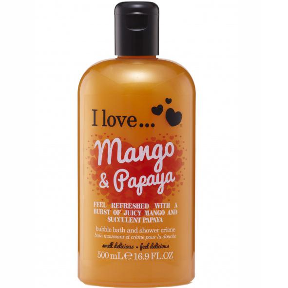 I love… Bath & Shower Creme Ενυδατικό Αφρόλουτρο 500ml – Mango & Papaya