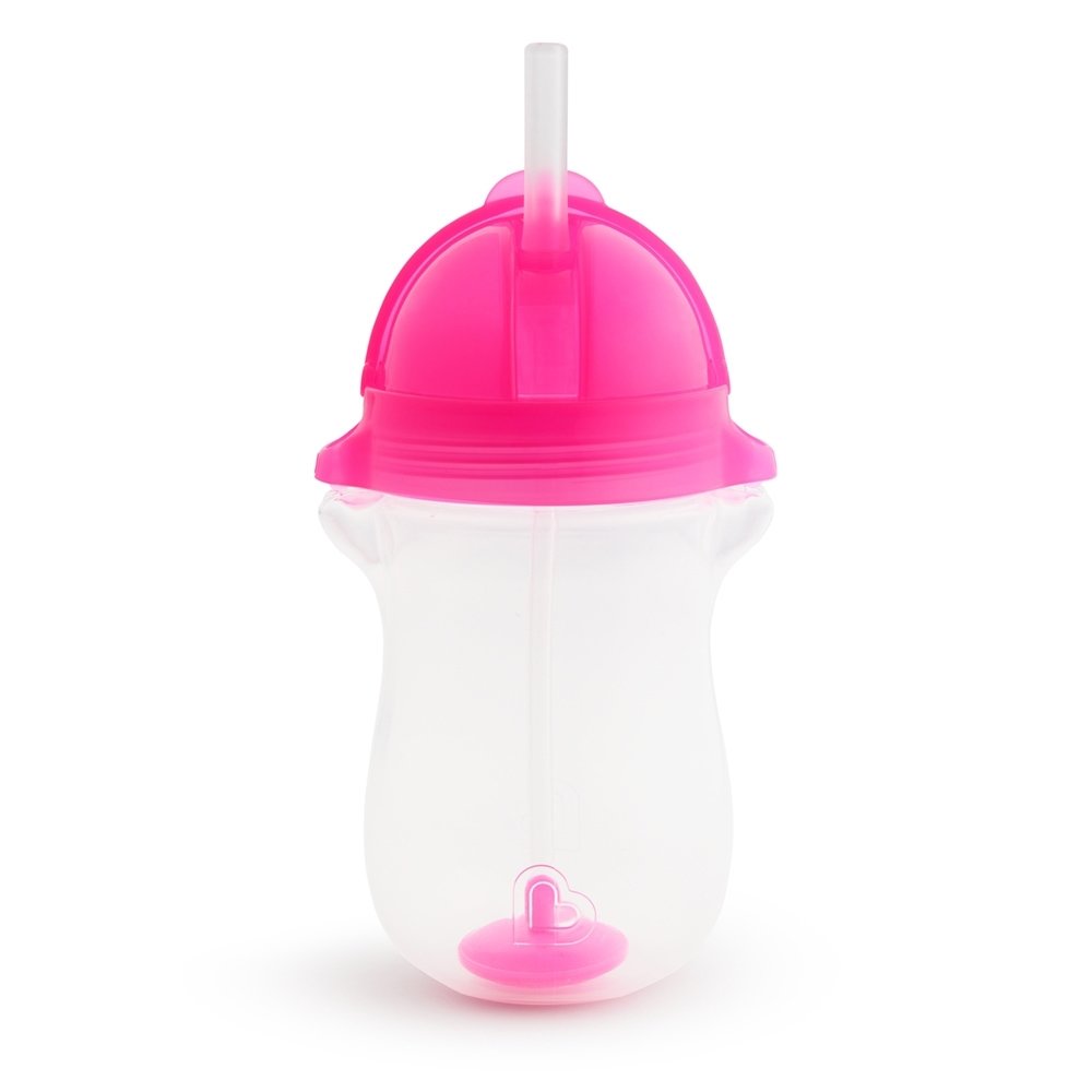 Munchkin Click Lock Tip & Sip Tall Ποτήρι με Καλαμάκι με Βαρίδι 296ml – ροζ