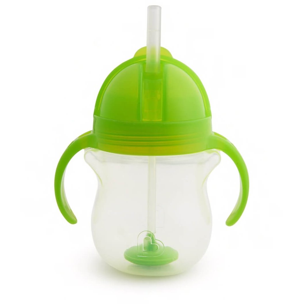 Munchkin Click Lock Tip & Sip Straw Cup Ποτήρι με Ευέλικτο Καλαμάκι 6m+, 207ml – λαχανί