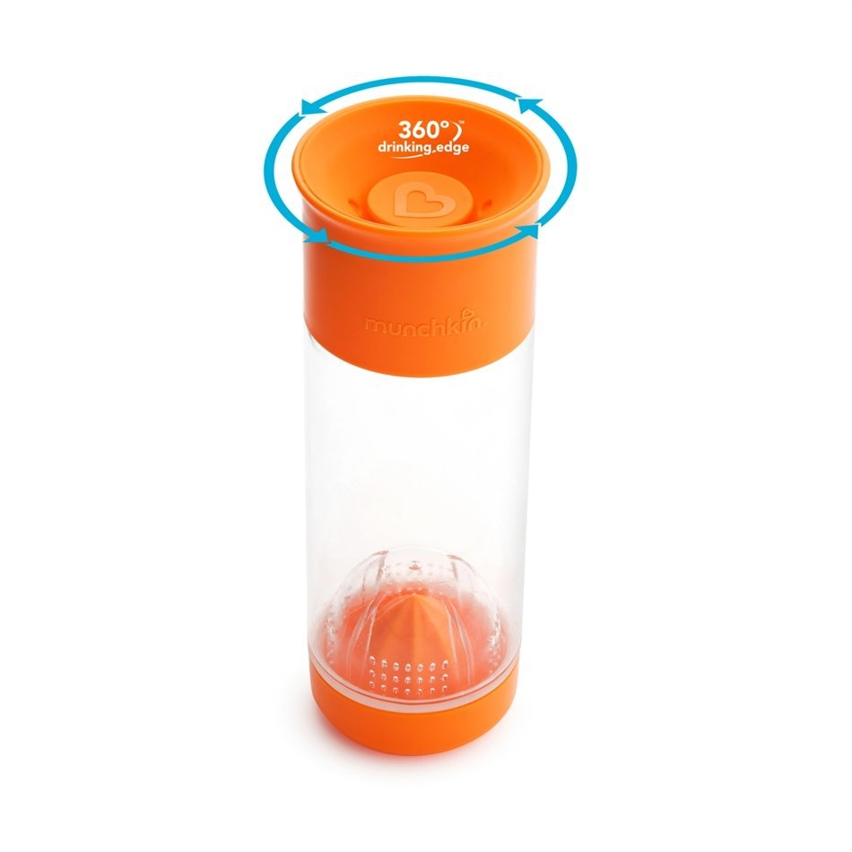 Munchkin Miracle Fruit Infuser Ποτήρι-Στίφτης Φρούτων 414ml 12+m, 1 Τεμάχιο – πορτοκαλί