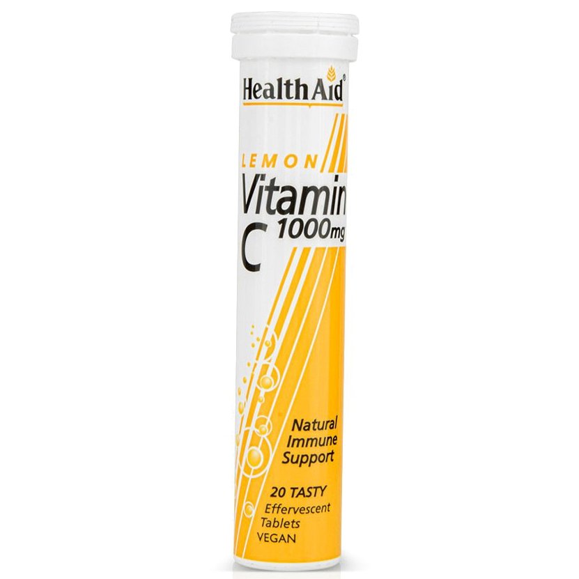 Health Aid VitaminC 1000mg 20 Αναβράζοντα Δισκία – Lemon
